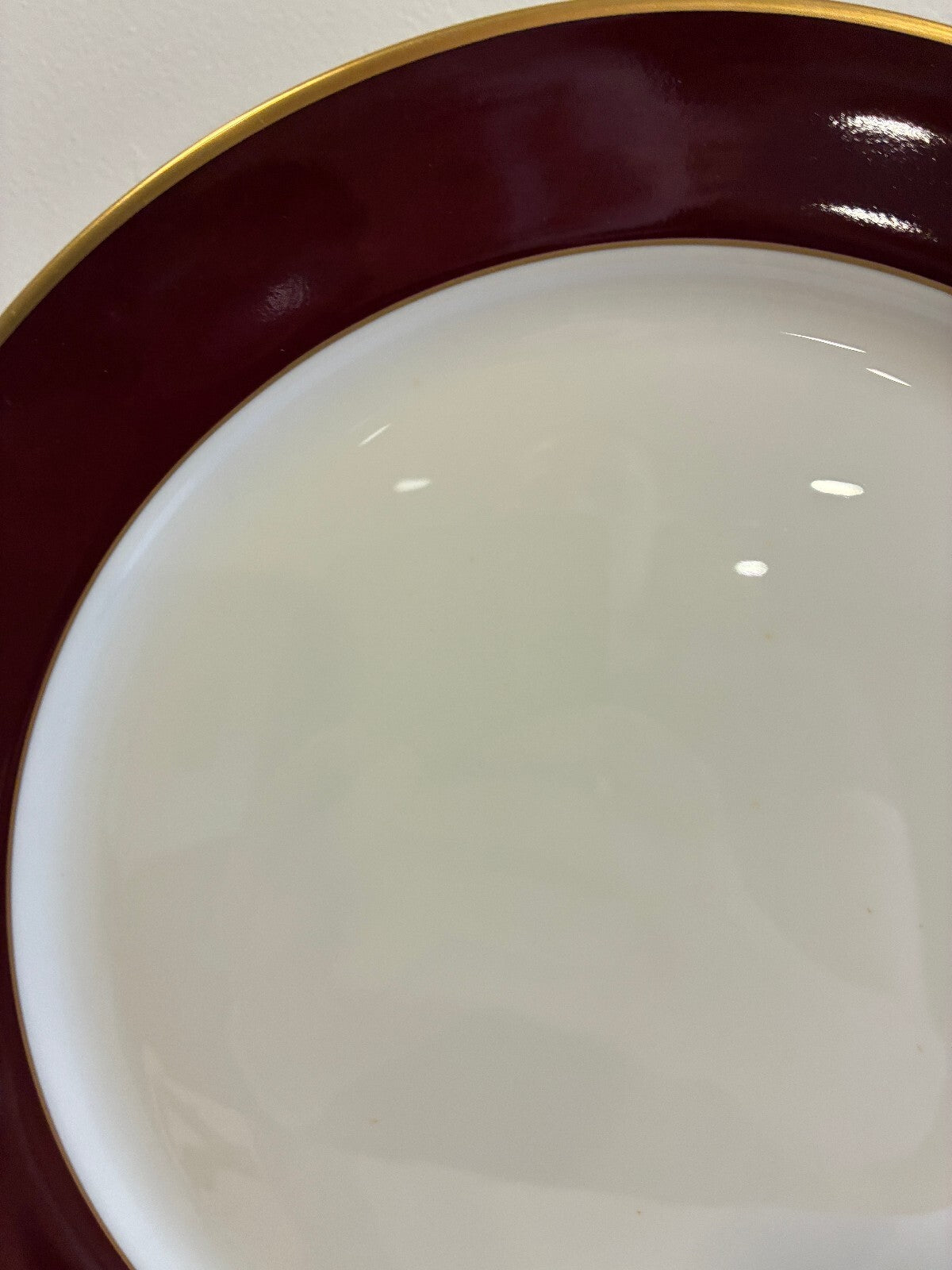 Vintage Pickard Fine China Dinner Plates, Set of 4, Burgundy & Gold, USA