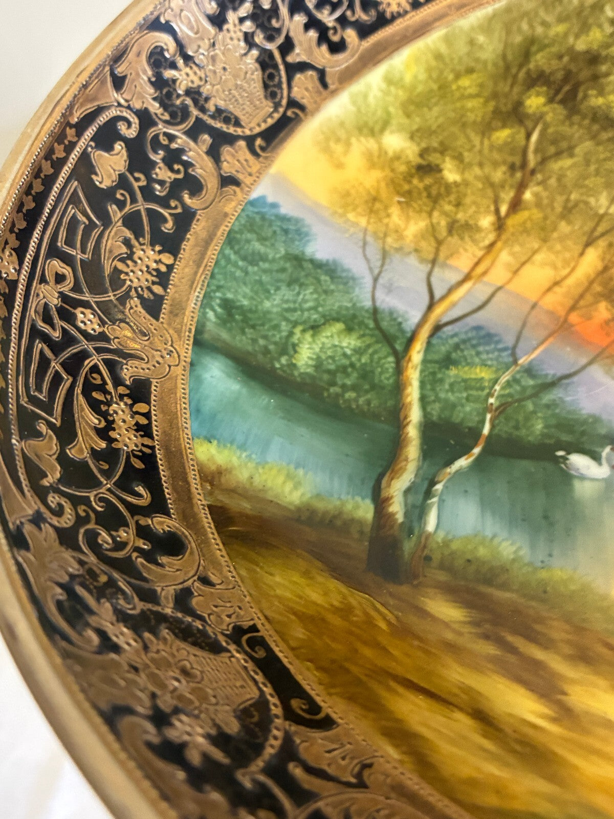 Antique Hand Painted Nippon Two-Piece Centerpiece Bowl | Early 20th Century Bowl