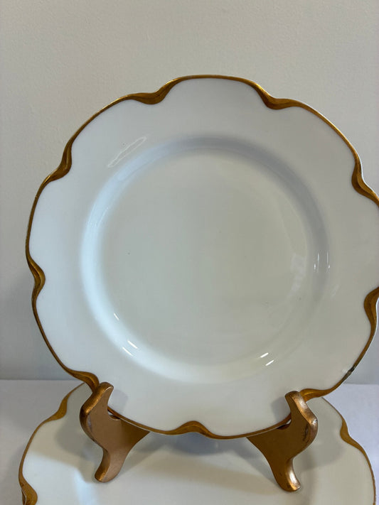 Antique Haviland & Co Limoges France Plates Set of 6 | Gold Trim