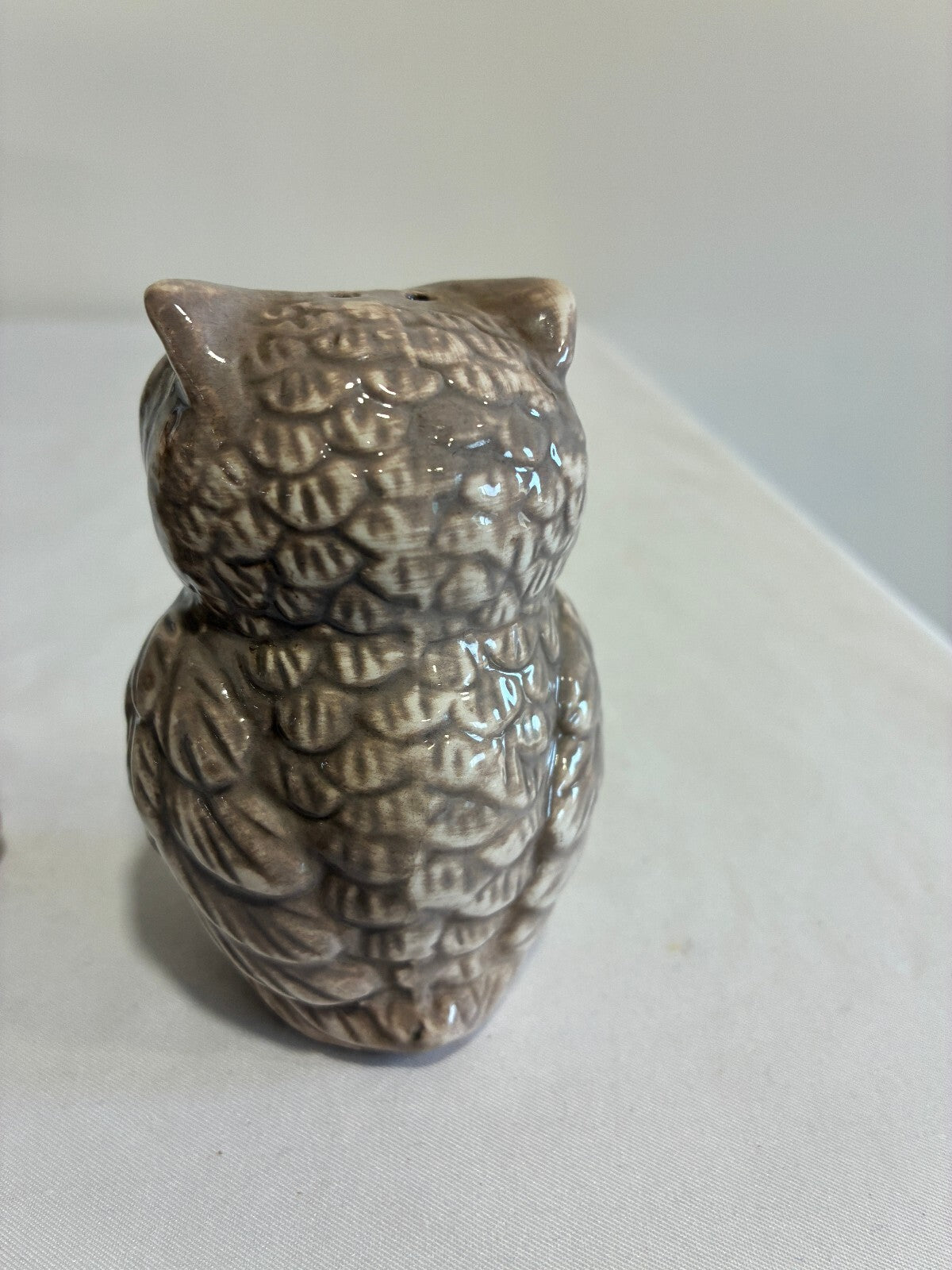 Vintage Ceramic Owl Salt and Pepper Shakers, Rustic Farmhouse