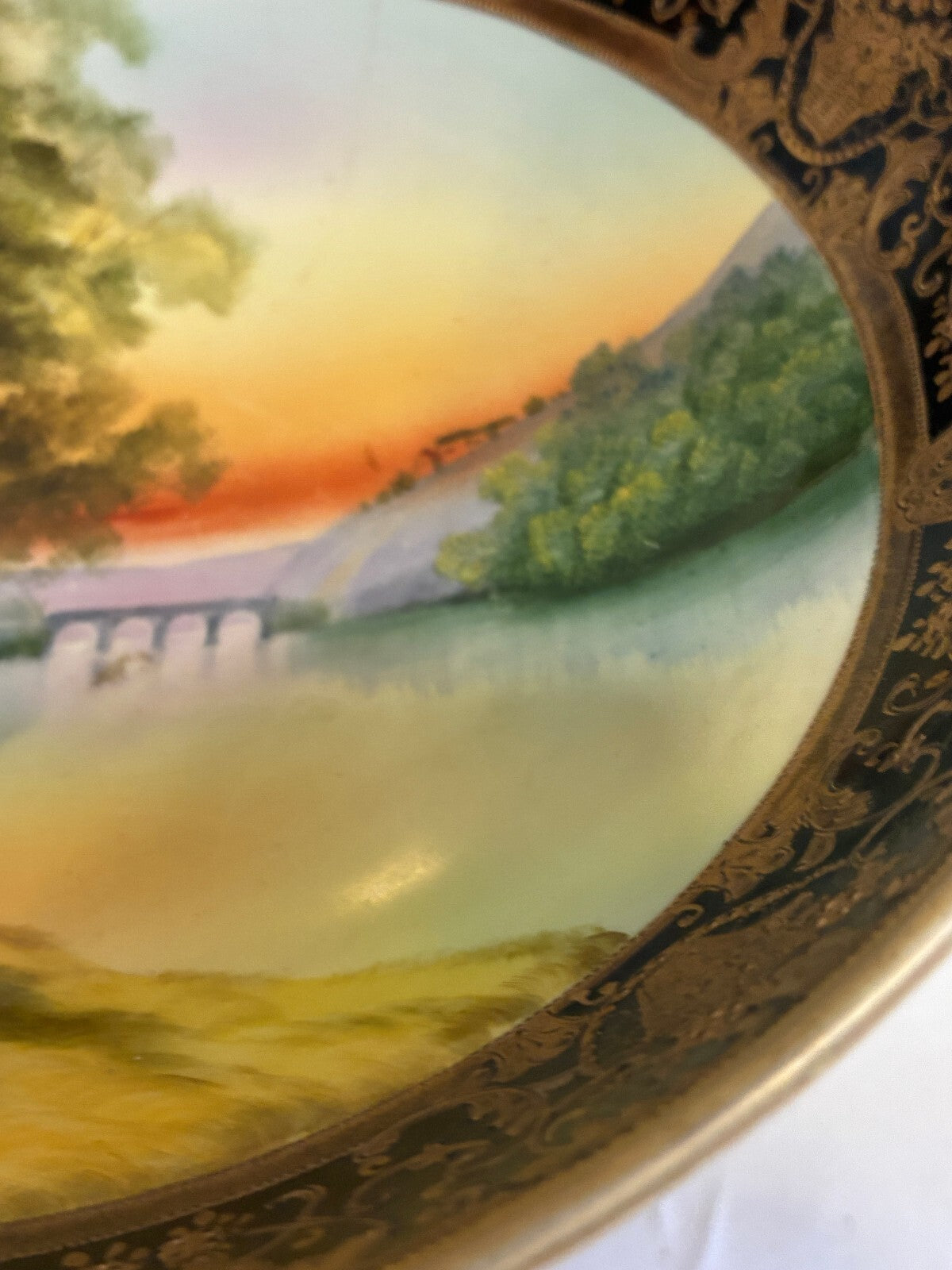 Antique Hand Painted Nippon Two-Piece Centerpiece Bowl | Early 20th Century Bowl