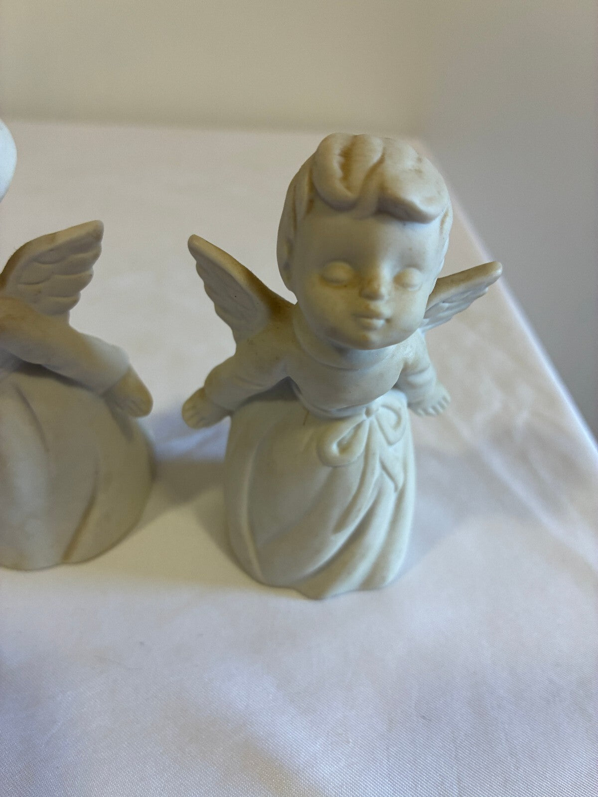 Vintage Inarco Japan Kissing Angel Figurines Pair | Bisque Porcelain Cherubs