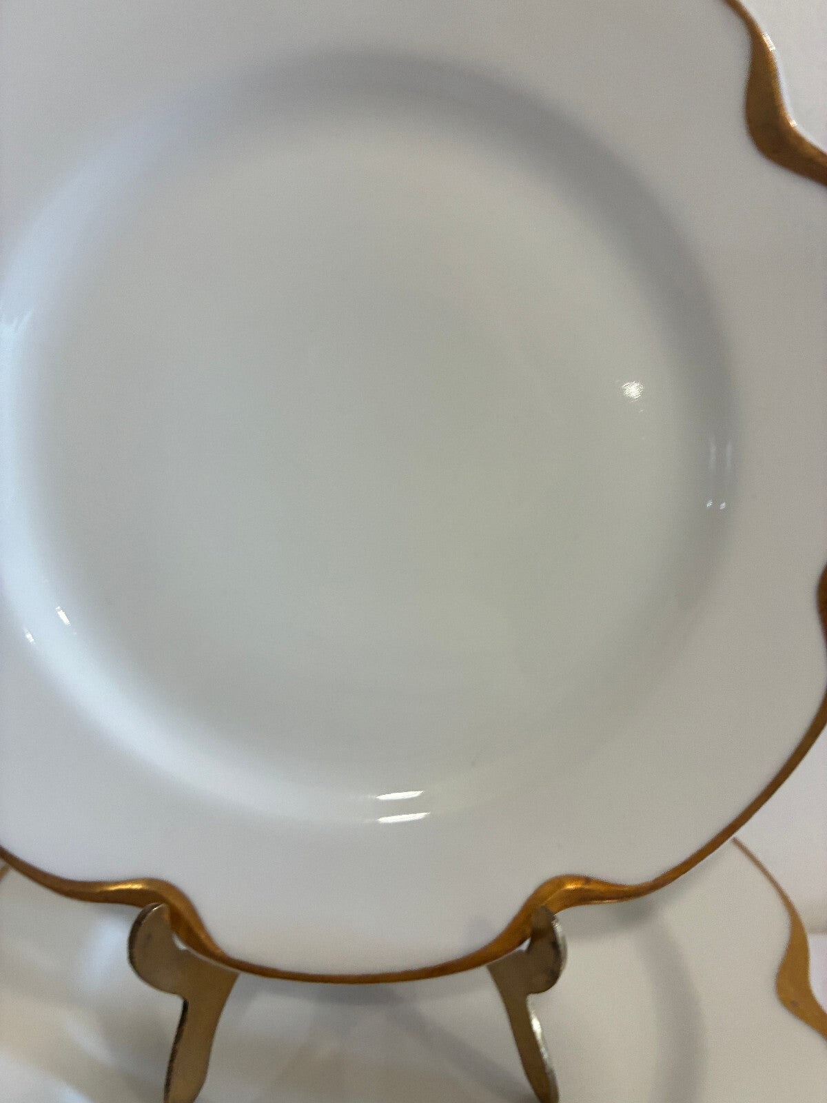 Antique Haviland & Co Limoges Gold Rim 7.5" Plates Set of 11 French Porcelain