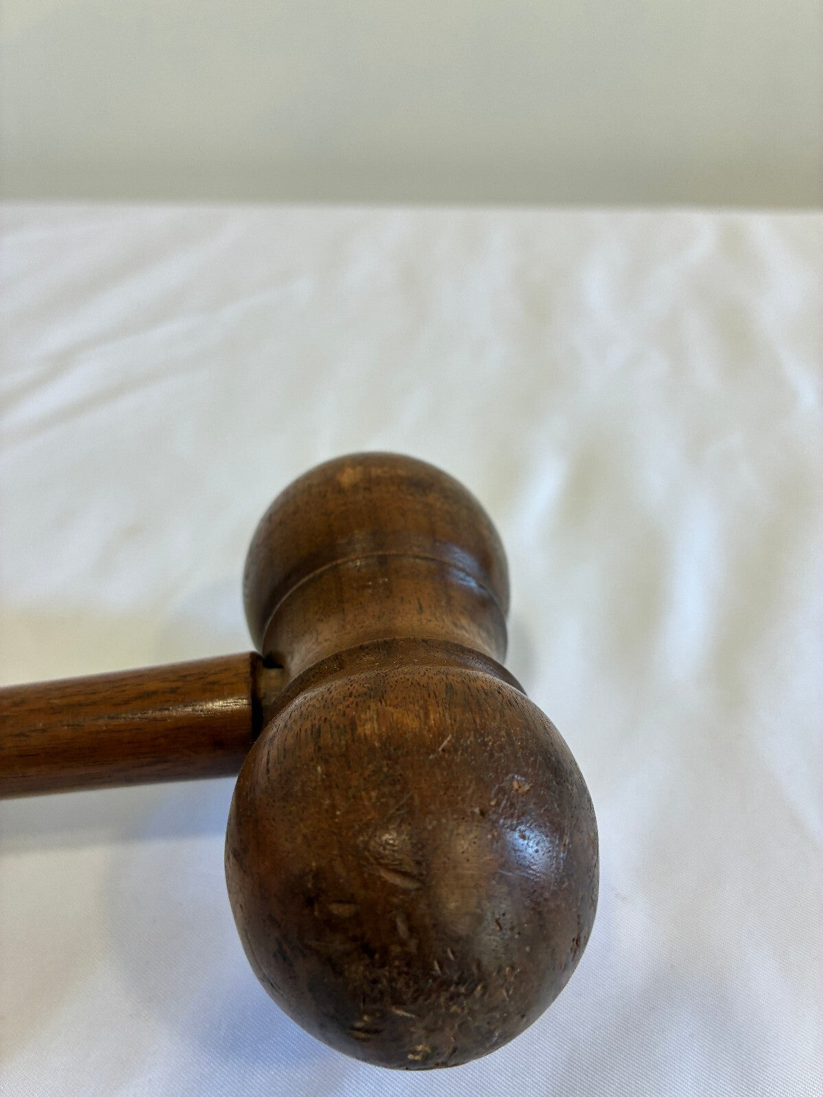 Vintage Wooden Gavel Turned Wood Judge Auctioneer Hammer