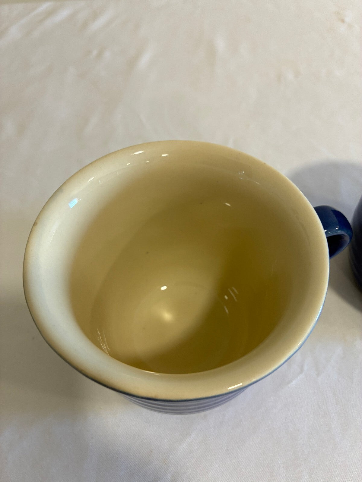 Vintage Emile Henry Cobalt Blue Stoneware Mugs, Set of 2 | Made in France