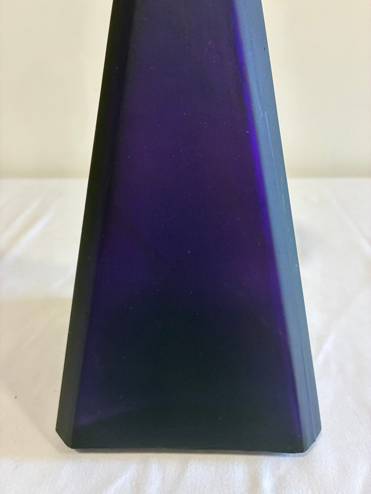 Vintage Amethyst Glass Pyramid Shaped Decanter With Stopper
