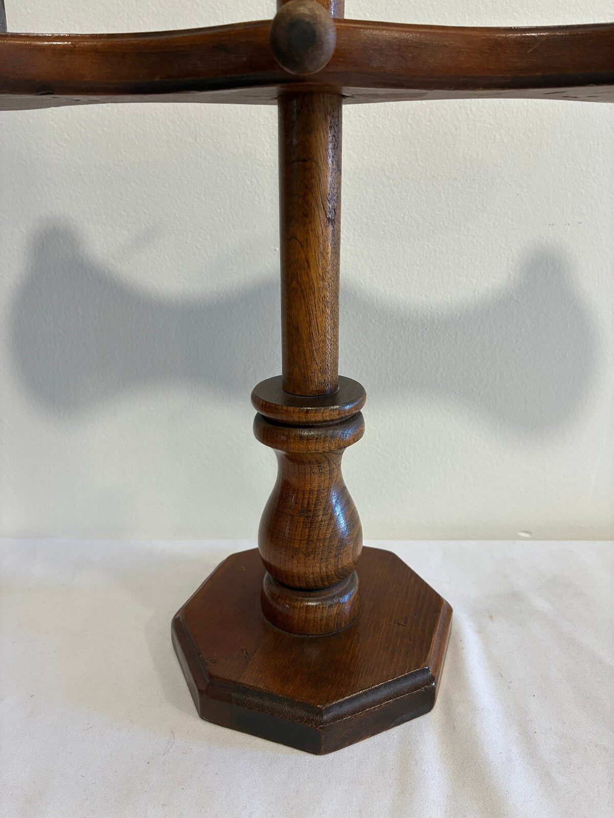 Vintage Wooden Adjustable Height Double Candlestick Holder | Rustic Turned Wood