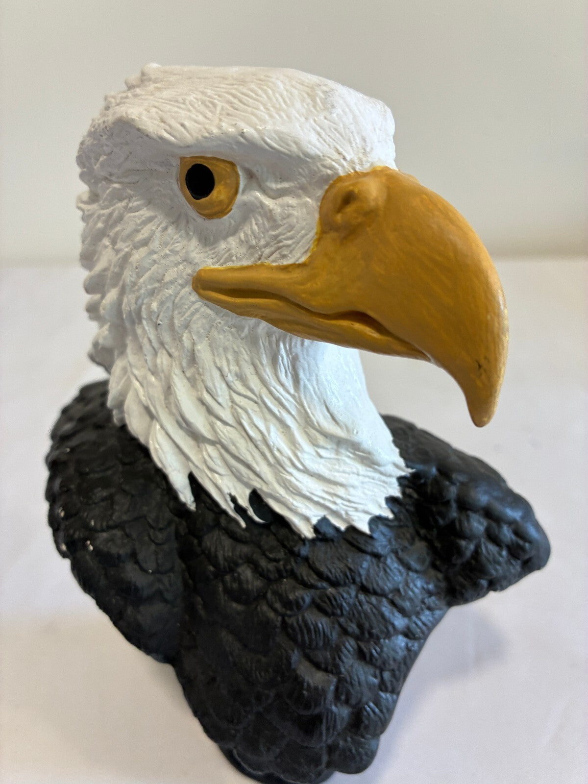 Vintage Ceramic Bald Eagle Bust Sculpture Patriotic Bird Figurine
