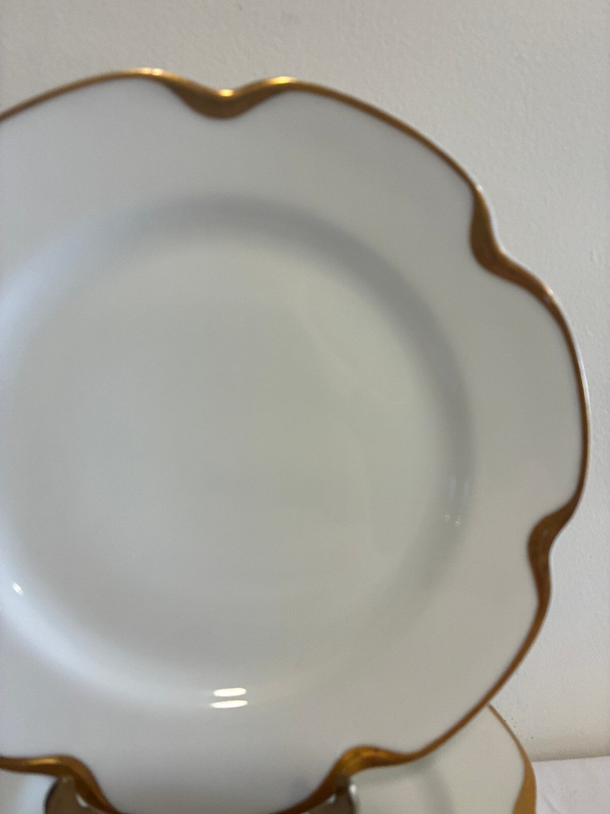 Antique Haviland & Co Limoges Gold Rim 7.5" Plates Set of 11 French Porcelain