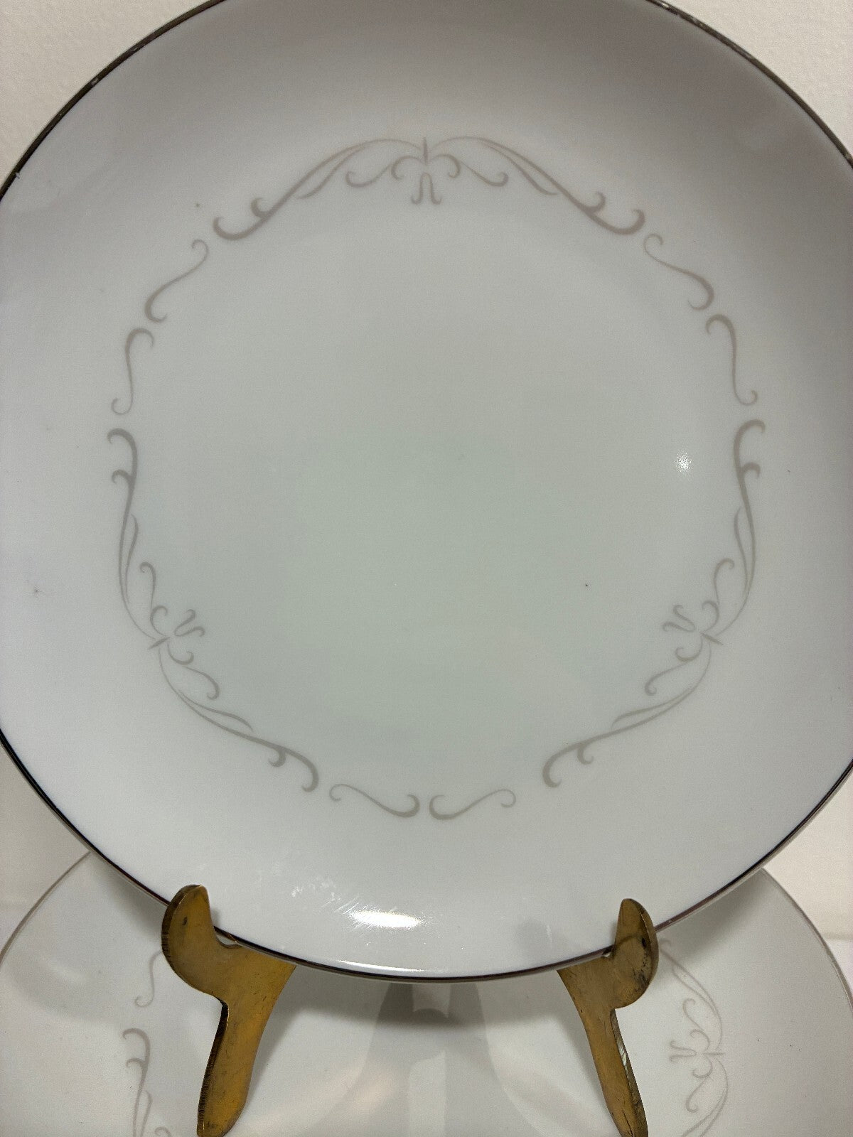 12 Vintage Kimberly Fine China Trianon Bread Plates, Platinum Trim, Japan