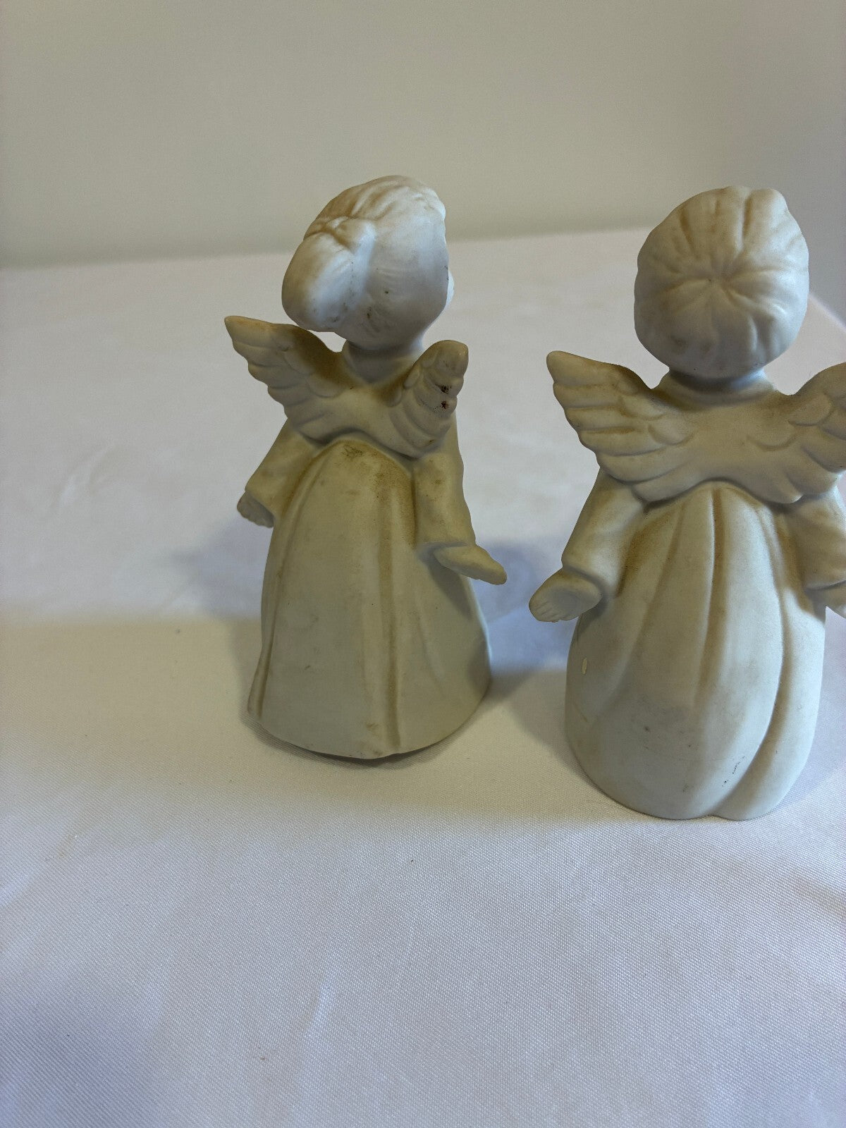 Vintage Inarco Japan Kissing Angel Figurines Pair | Bisque Porcelain Cherubs