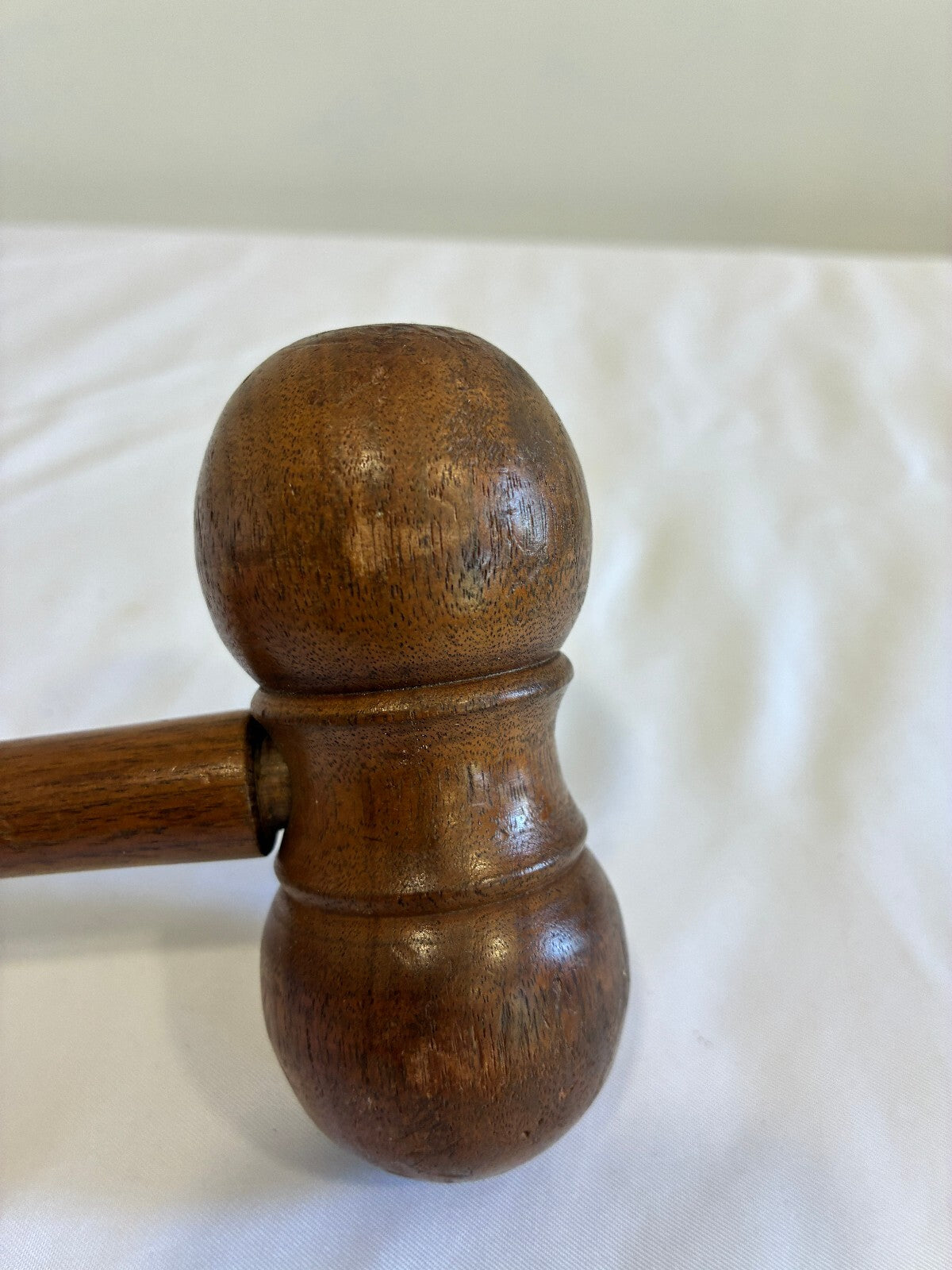 Vintage Wooden Gavel Turned Wood Judge Auctioneer Hammer