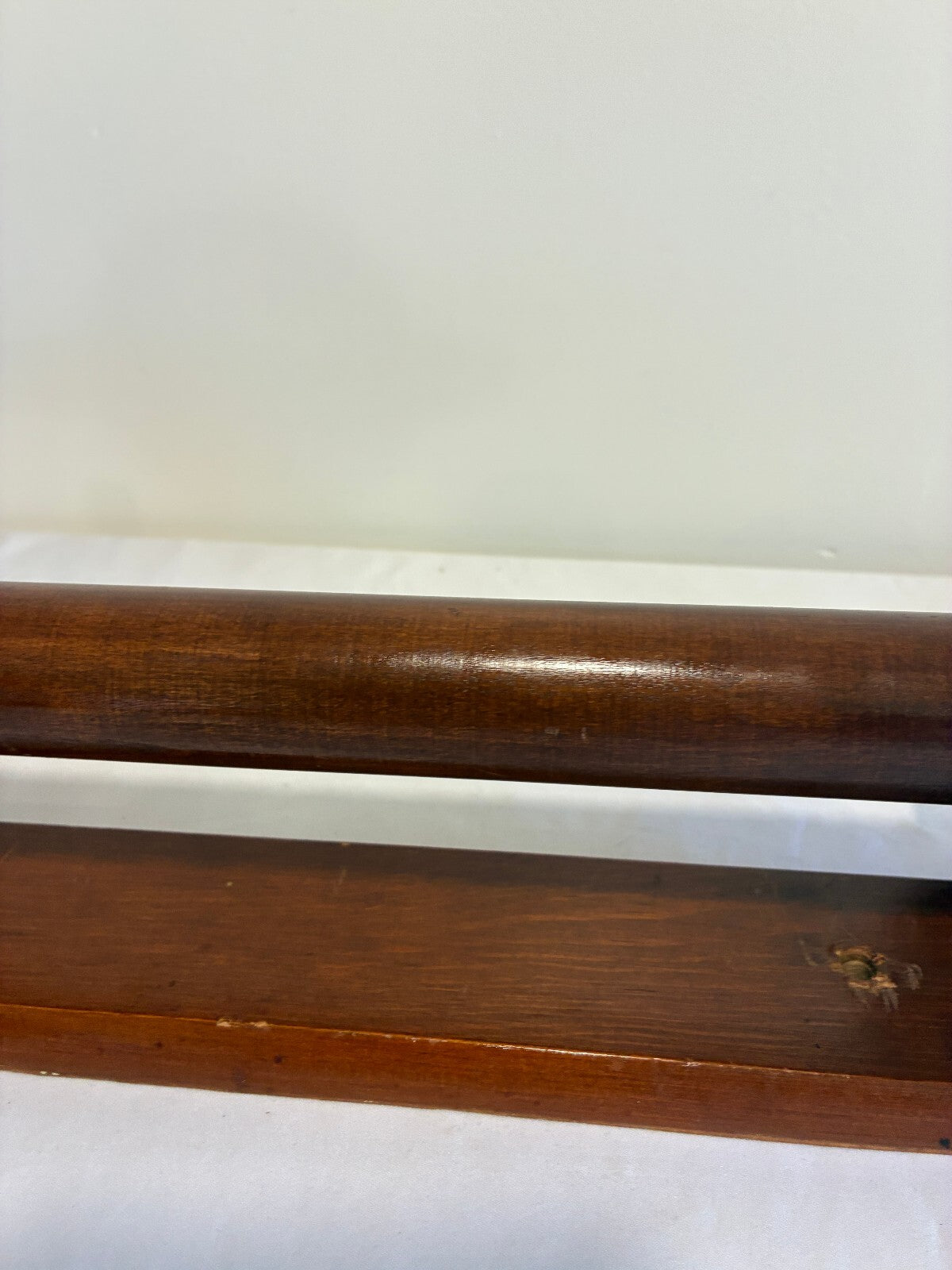 Vintage Wooden Under Counter Paper Towel Holder Large Rolling Pin Style