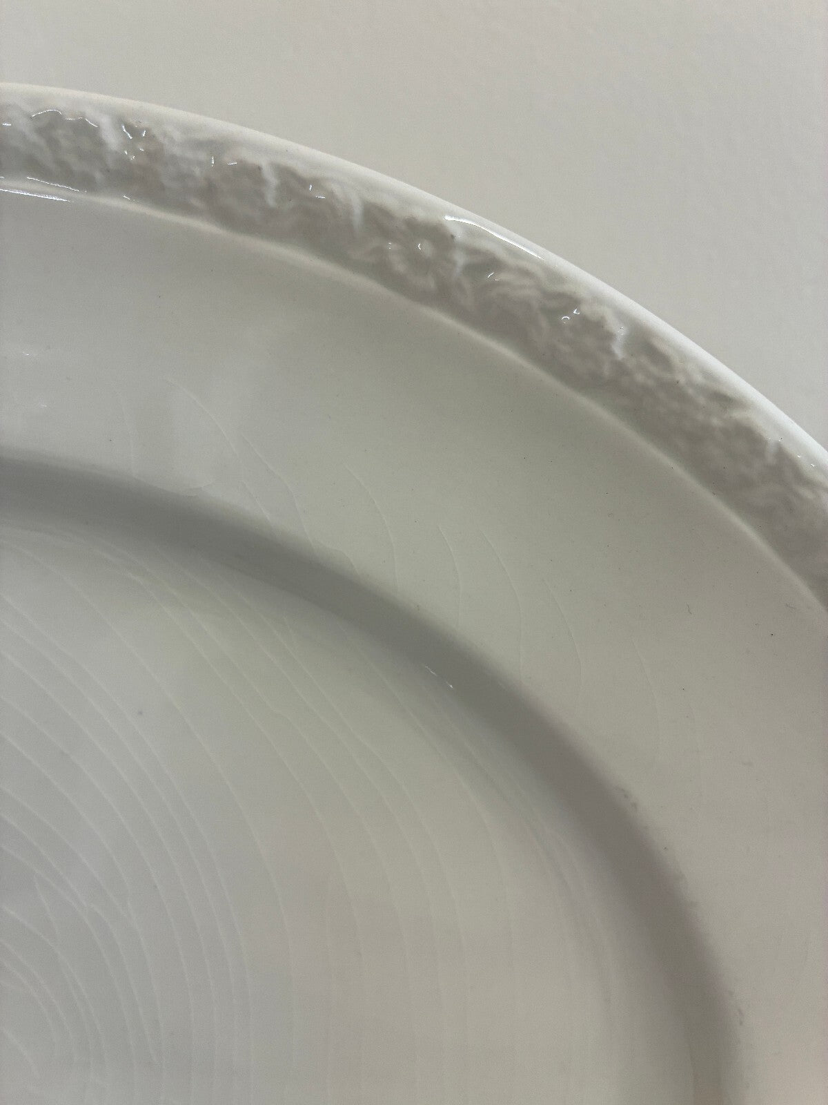 Vintage Wedgwood Hedge Rose Oval Platter | White Embossed Ironstone, England