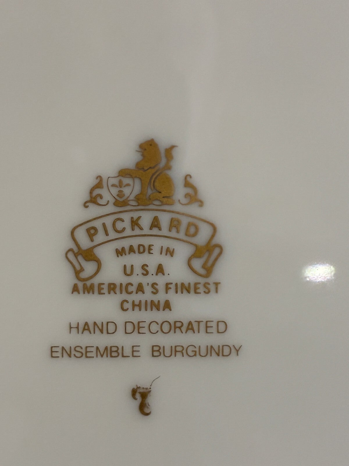 Vintage Pickard Fine China Dinner Plates, Set of 4, Burgundy & Gold, USA