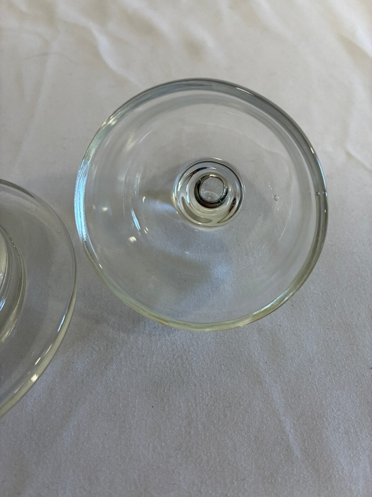 Vintage Glass Butter Dish with Domed Lid Clear Pressed Glass