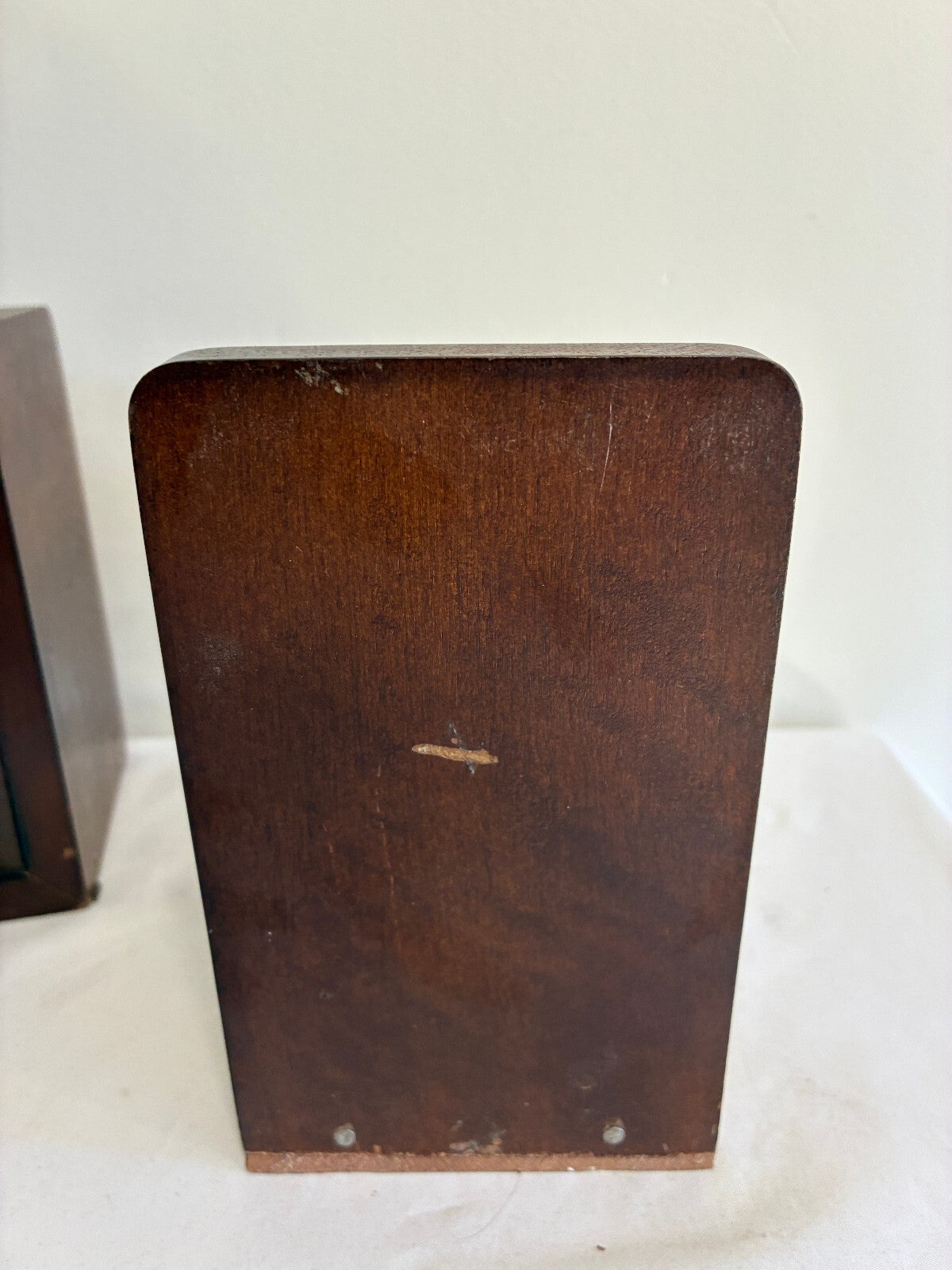 Vintage Pair of Old World Globe Bookends, Wood Bookends with Map Globes