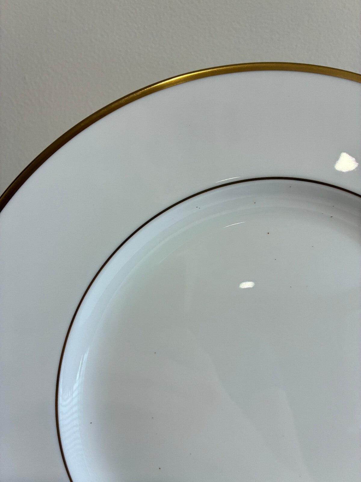 Vintage Wedgwood Bone China Dinner Plates Set of 12 with Gold Rims, England