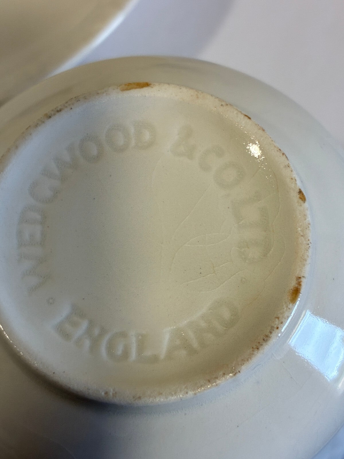 Vintage Wedgwood & Co Teacups and Saucers Set of 6, Embossed Floral Rim, England