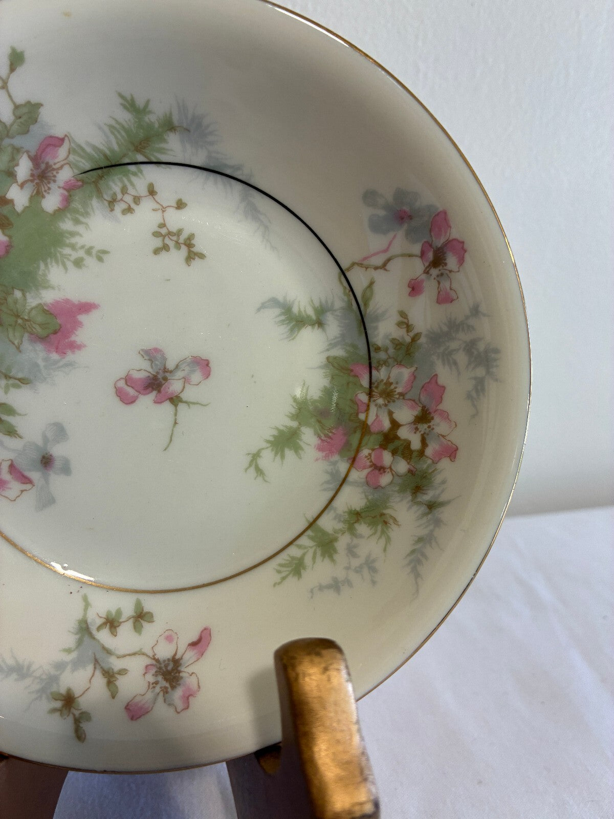 Midcentury Theodore Haviland NY Apple Blossom Bowls Gold Trim, Set of 7