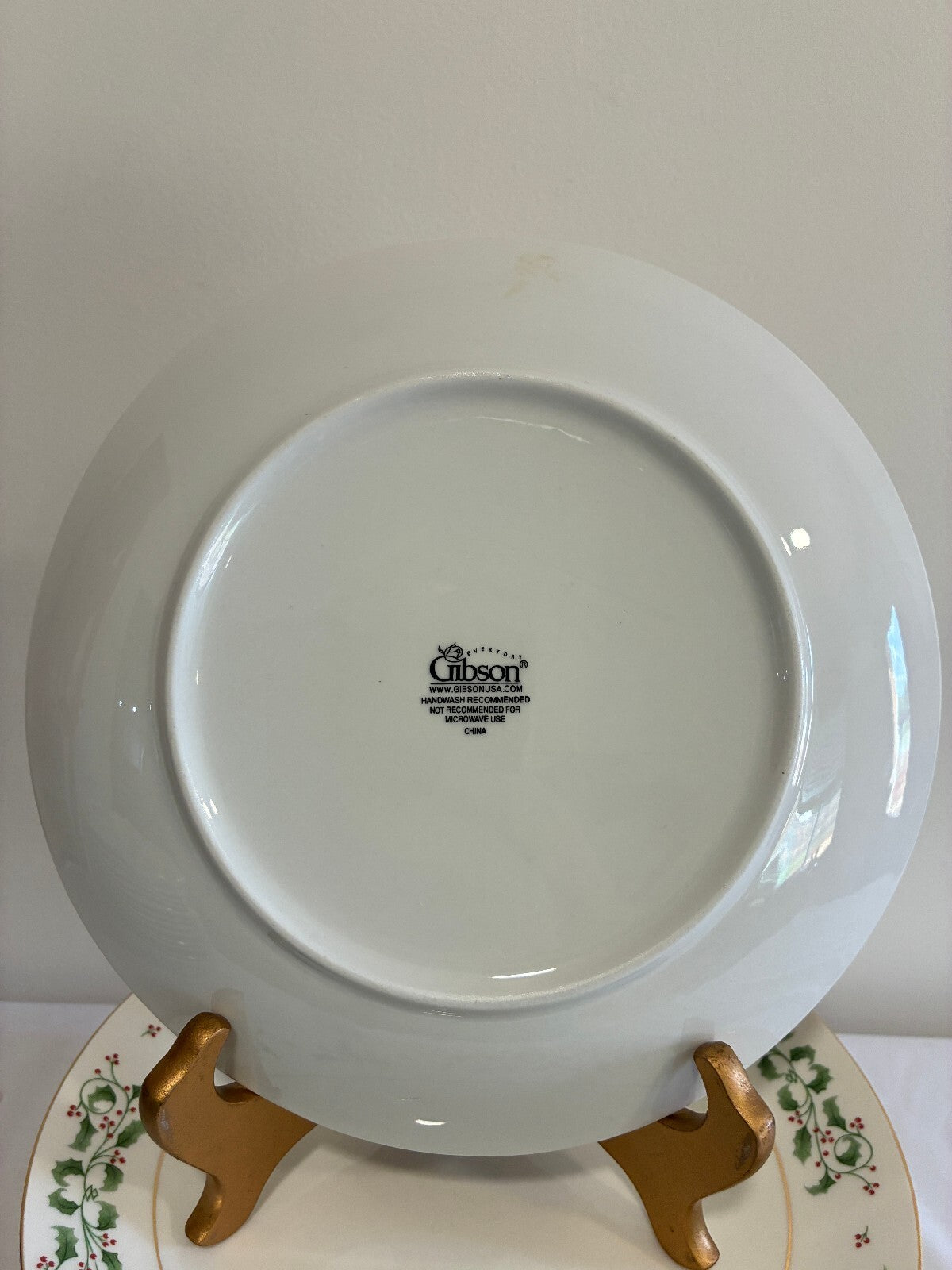 Vintage Holly Berry Christmas Dinner Plates Set of 12