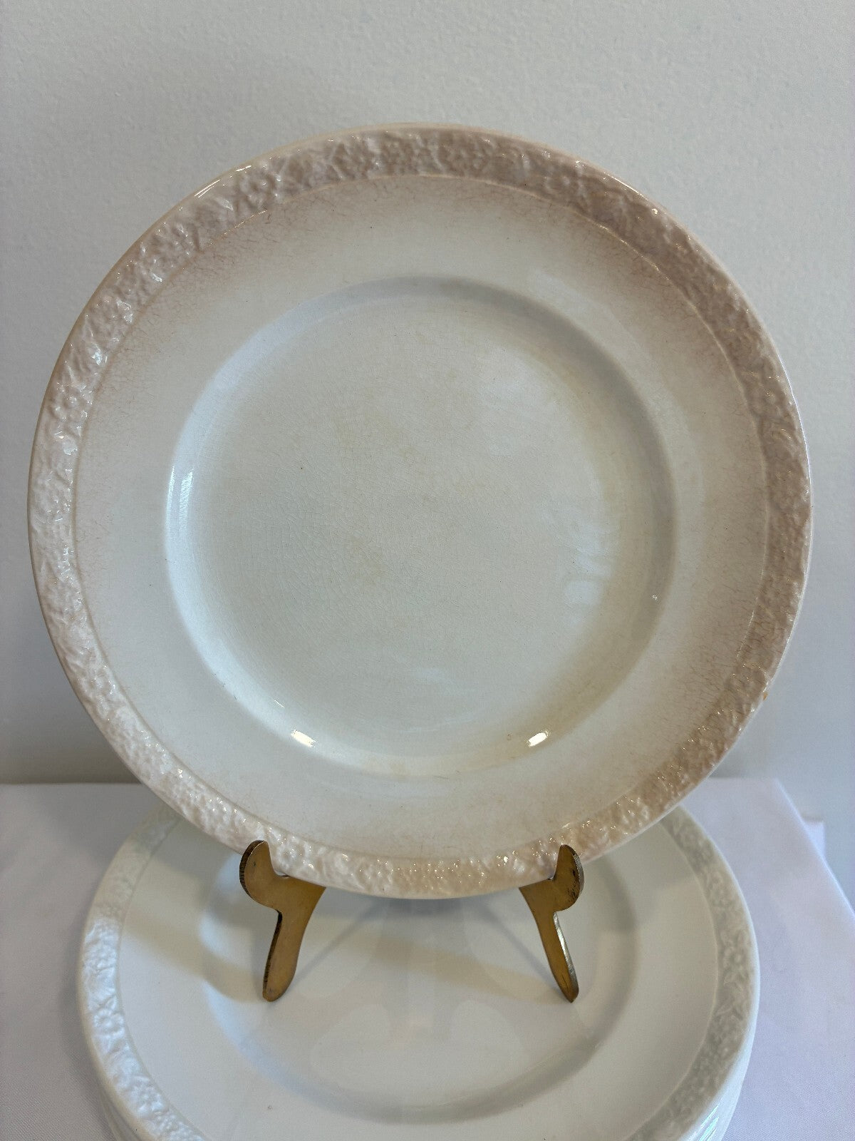 Vintage Wedgwood 7" Plates Set of 6, Embossed Floral Rim, England