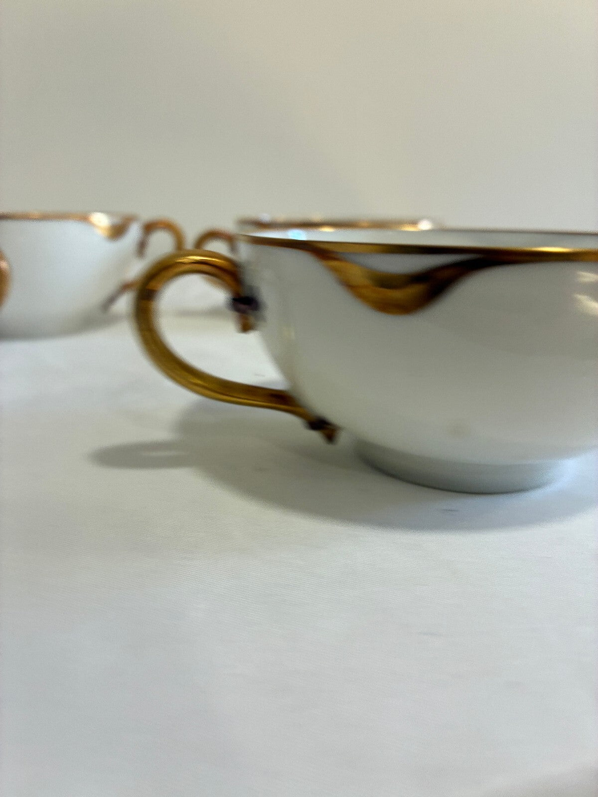 Antique Haviland Limoges Double Handle Bouillon Cups, Set of 4 | France