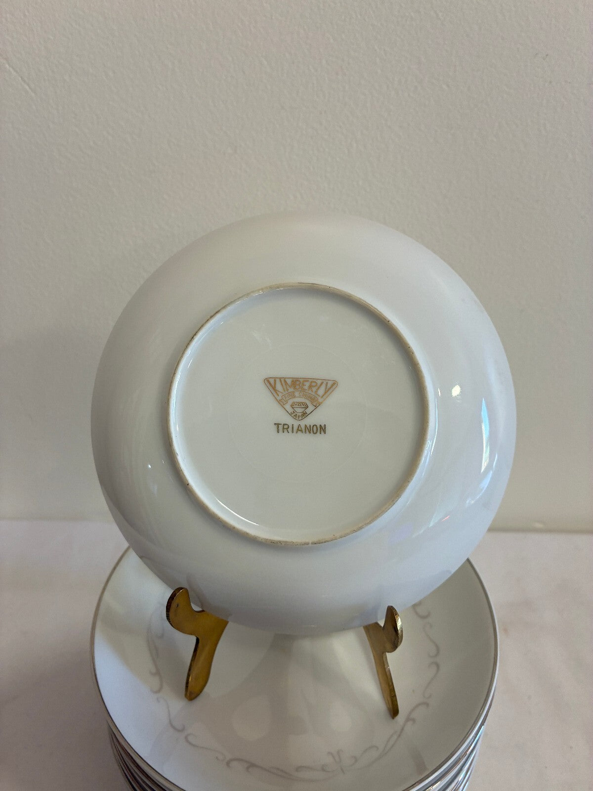 Vintage Kimberly Fine China "Trianon" Bowls Set of 12 | Platinum Scroll Rim