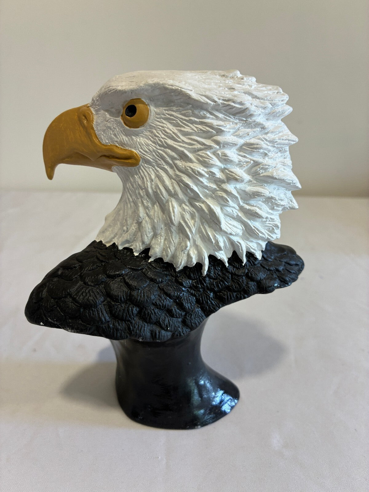 Vintage Ceramic Bald Eagle Bust Sculpture Patriotic Bird Figurine