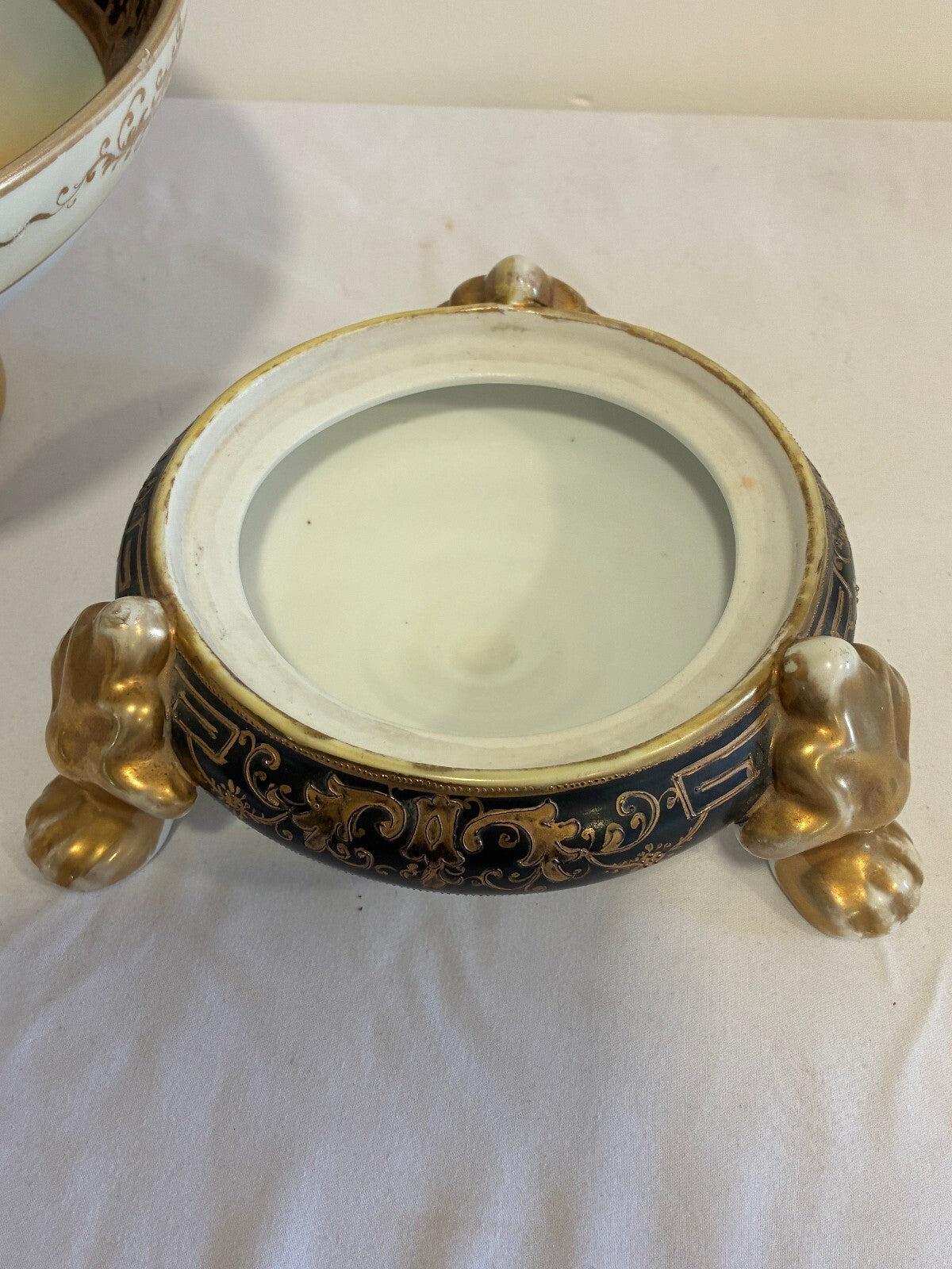 Antique Hand Painted Nippon Two-Piece Centerpiece Bowl | Early 20th Century Bowl