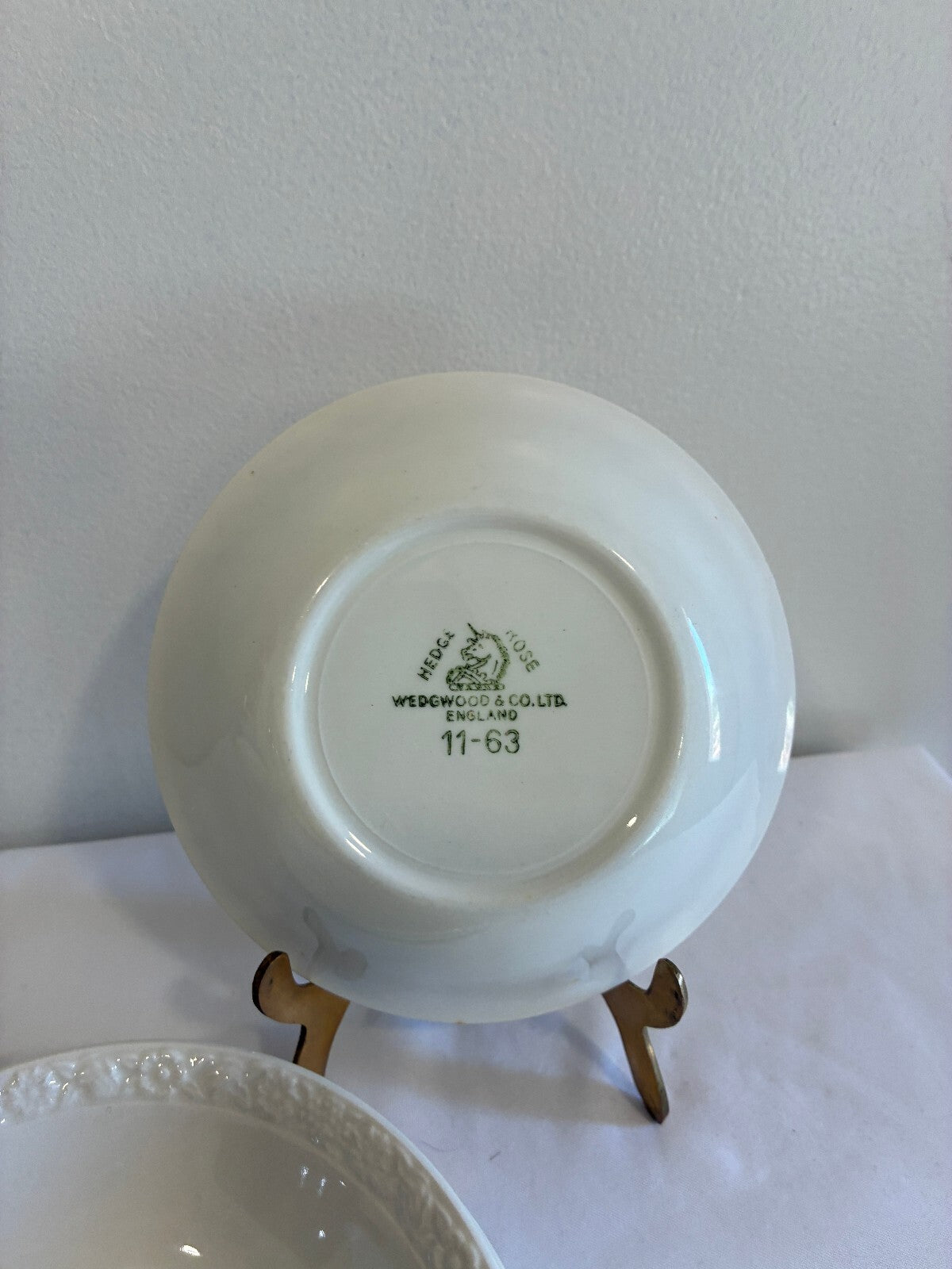 Vintage Wedgwood & Co Hedge Rose Bowls Set of 4, English White Embossed China