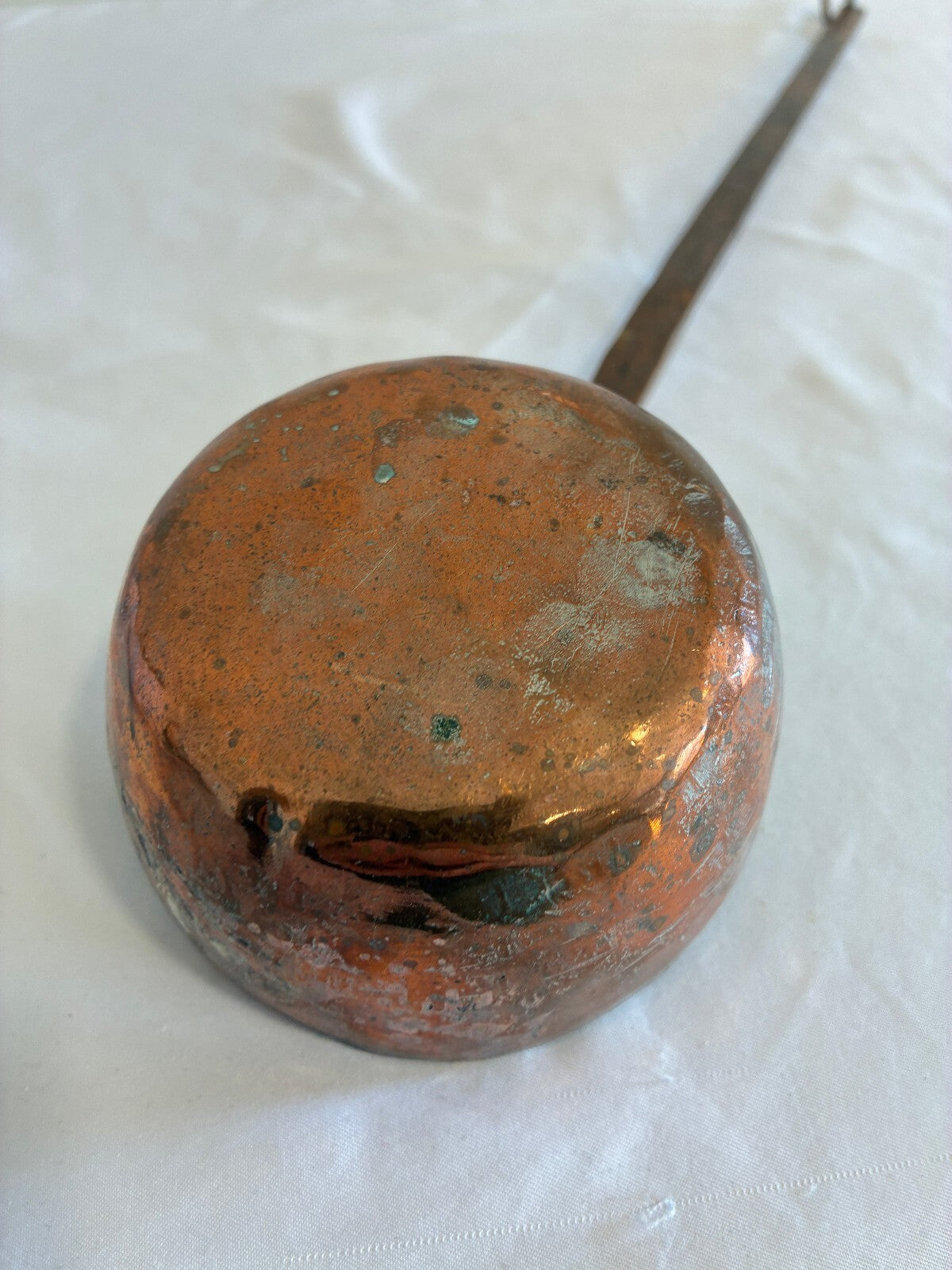 Antique Hand Hammered Copper Ladle | Primitive Long Ladle with Hanging Loop