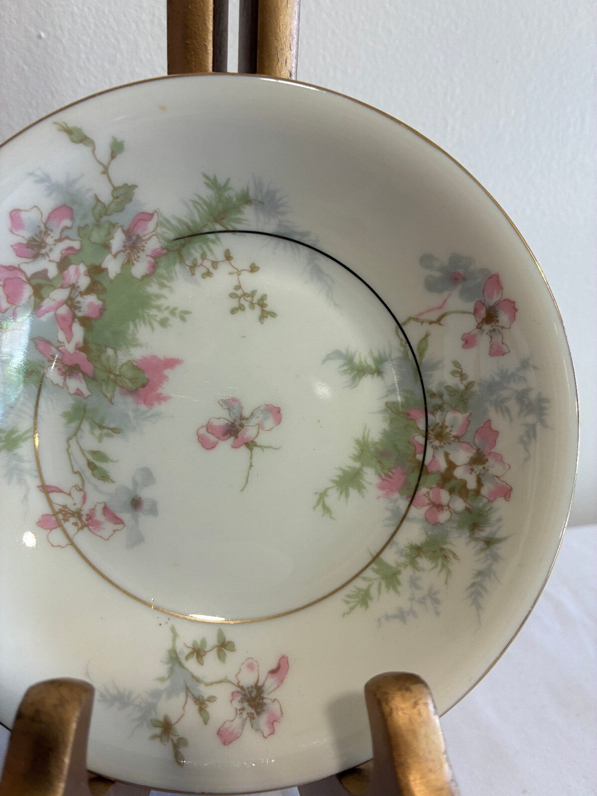 Midcentury Theodore Haviland NY Apple Blossom Bowls Gold Trim, Set of 7