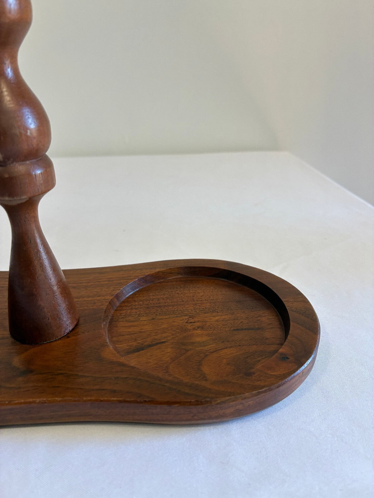 Vintage Ozark Walnutware Solid Walnut Condiment Caddy | Mid Century Wood Holder