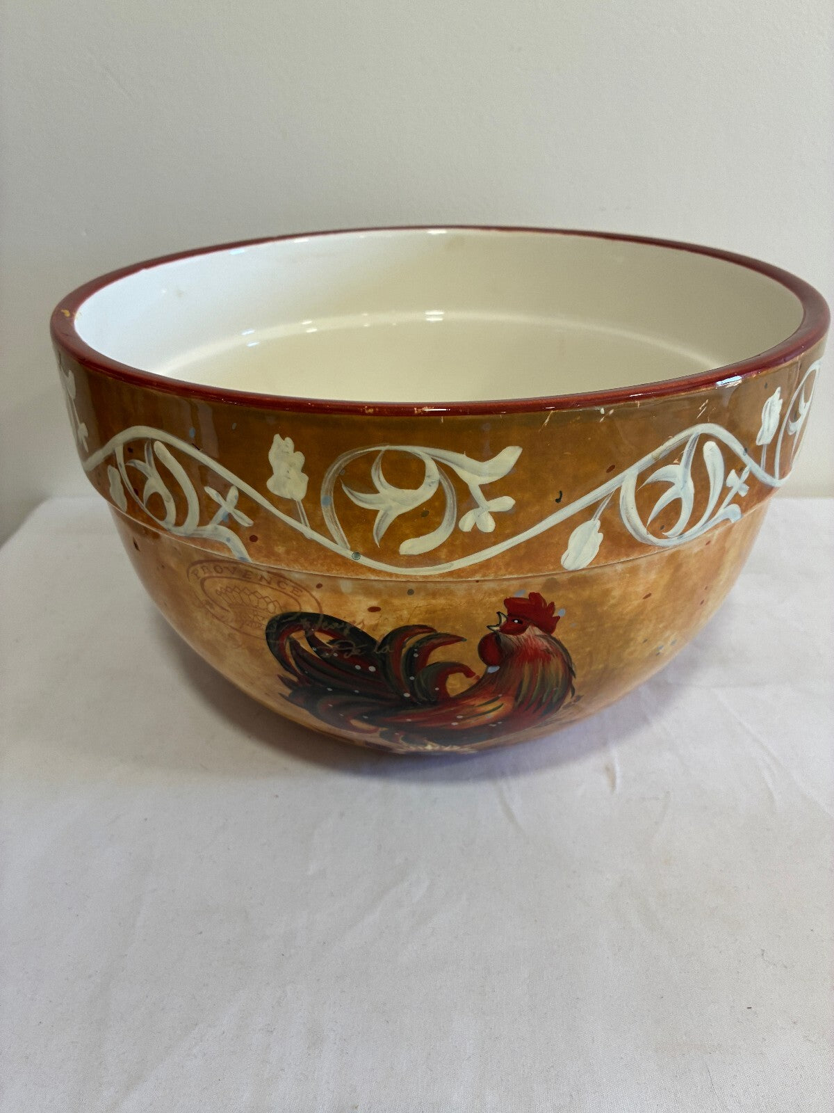 Certified International "Golden Rooster" Large Mixing Bowl by Geoffrey Allen