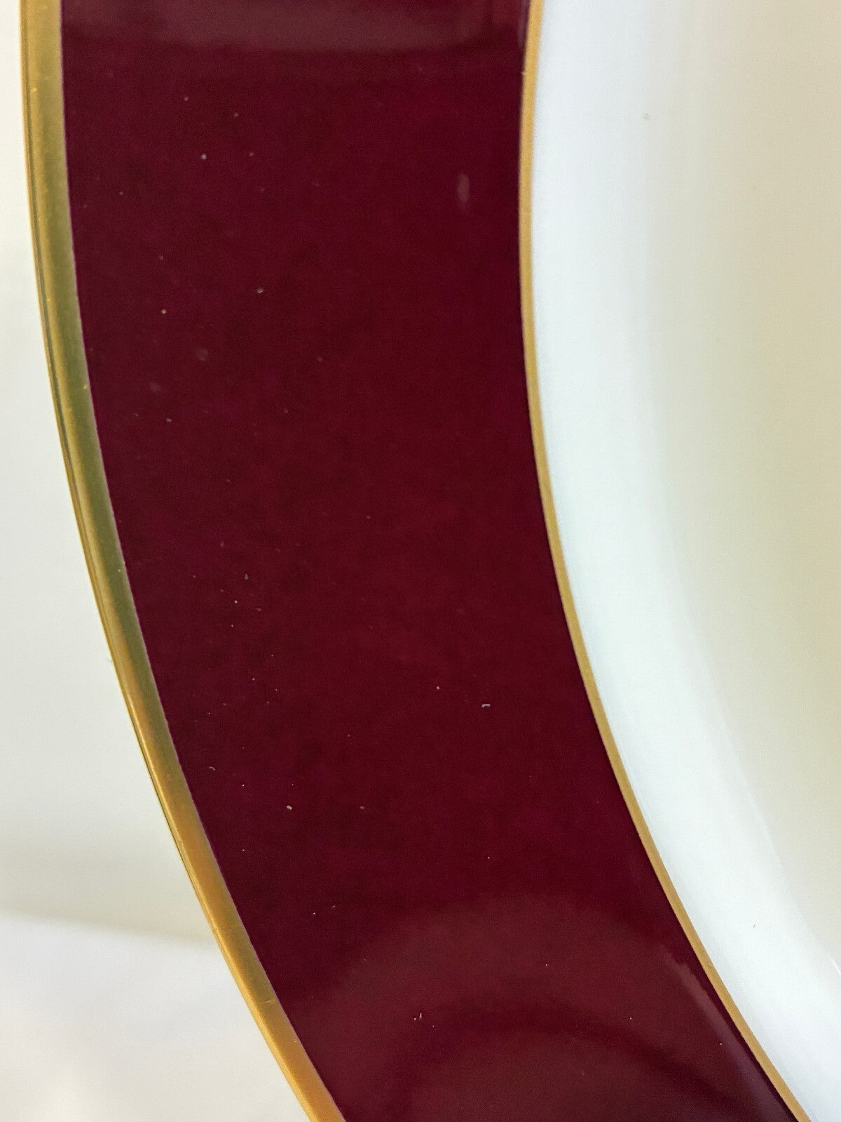 Vintage Pickard Fine China Dinner Plates, Set of 4, Burgundy & Gold, USA