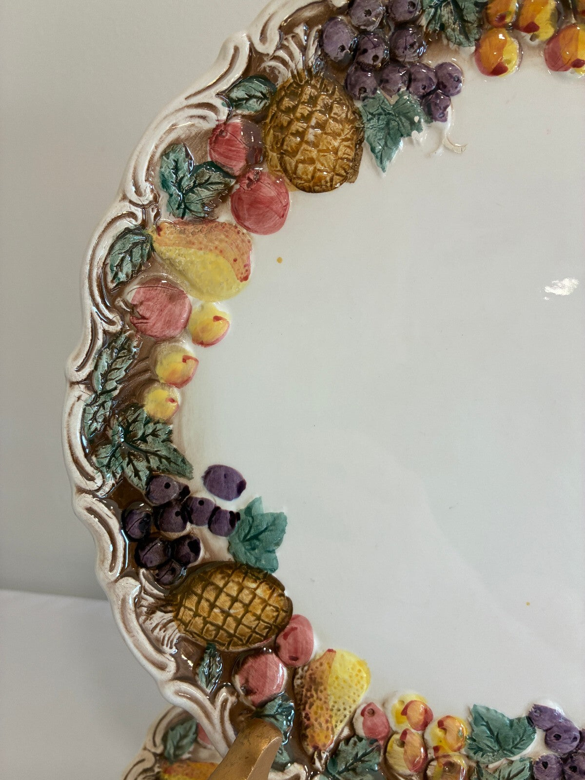 Vintage Lefton Majolica Style Fruit Border Dinner Plates, Set of 6 | Japan