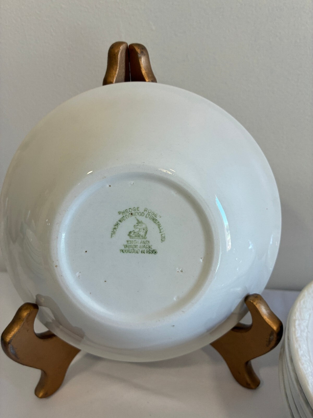 Vintage Wedgwood White Bowls Set of 6, Embossed Rim Dessert or Cereal Bowls