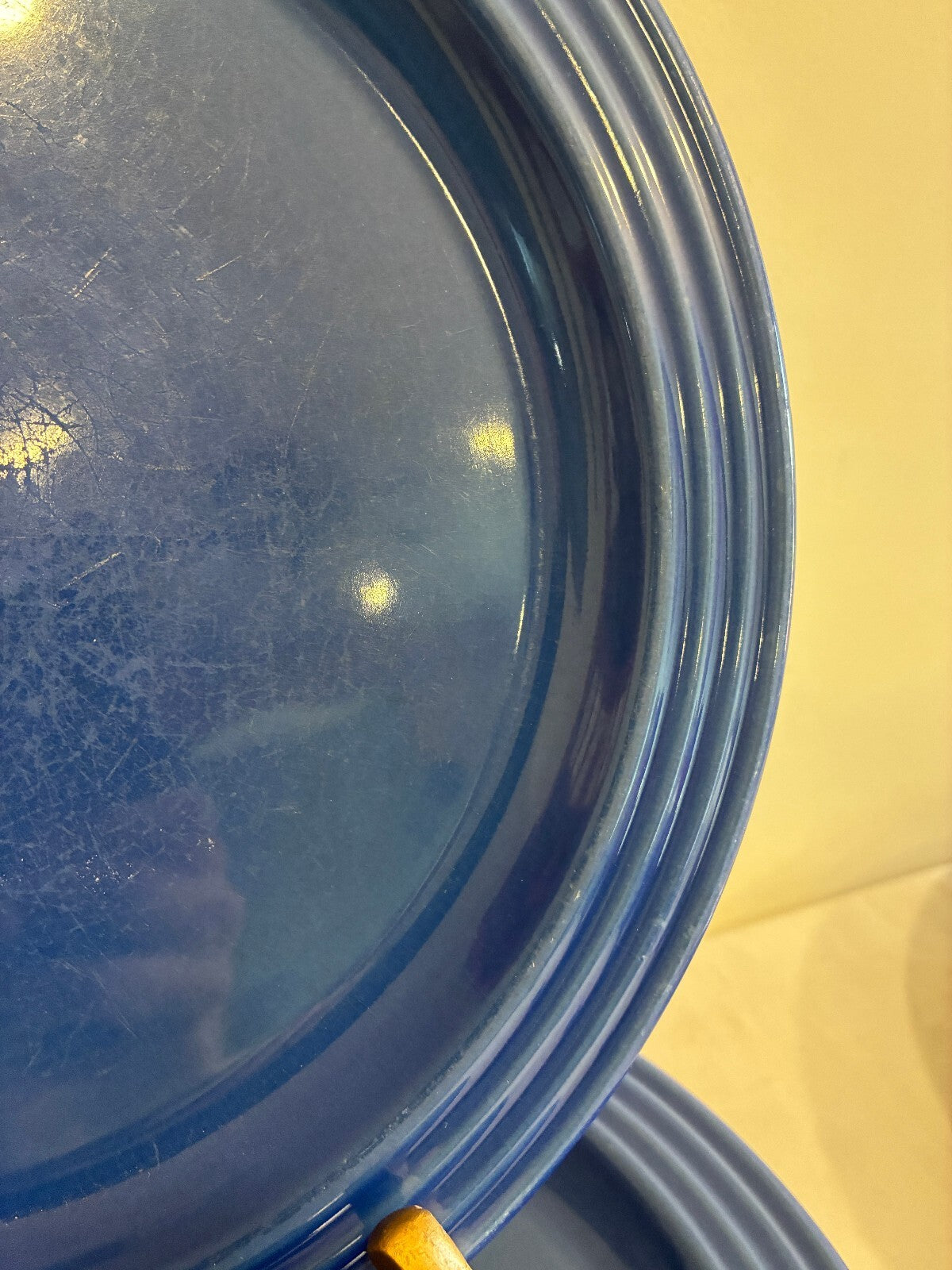 Vintage Emile Henry Cobalt Blue Dinner Plates Set of 8, French Ceramic Plates