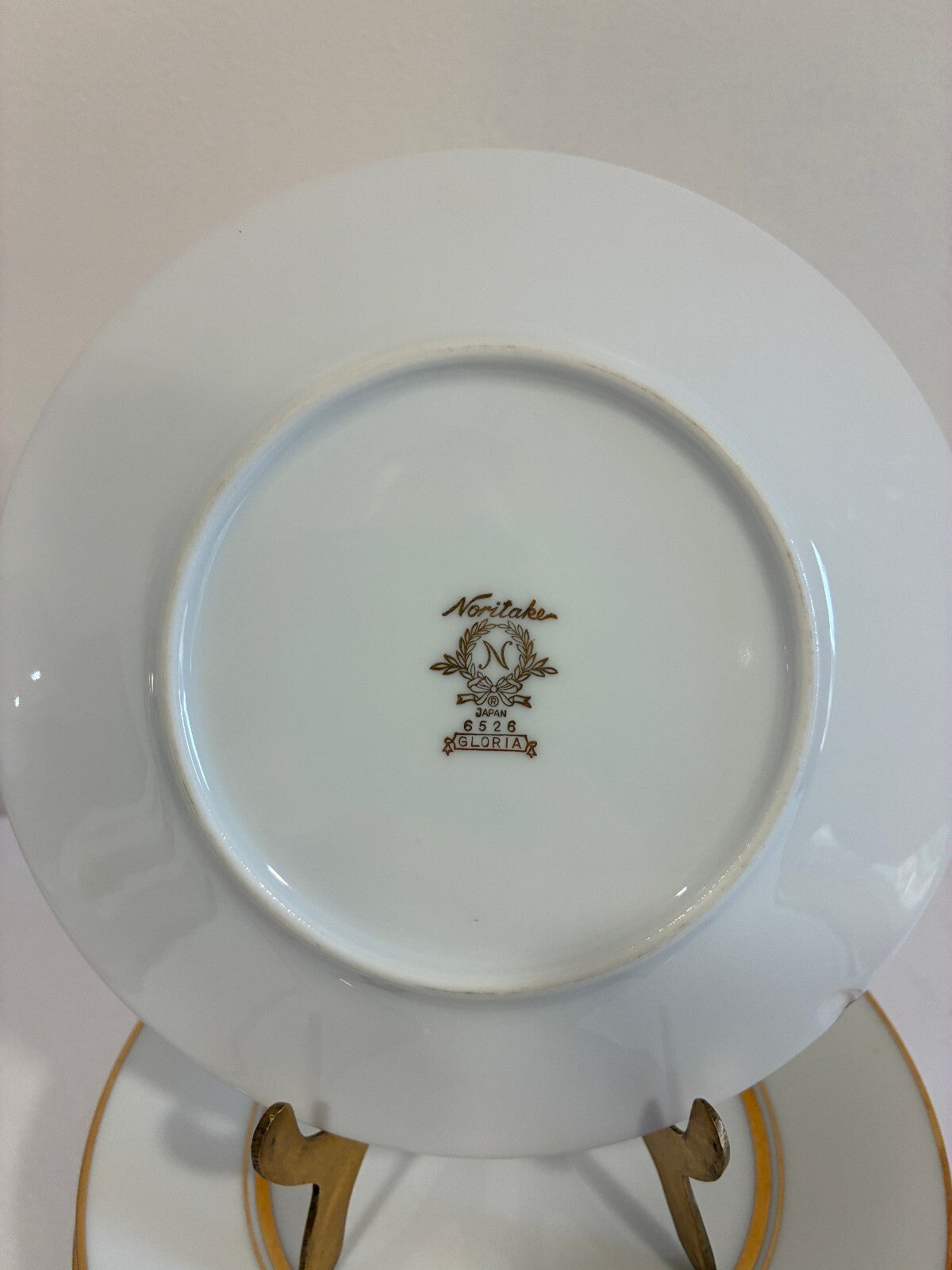 Vintage Noritake Gloria China Plates Set of 8, Gold Rim Dessert Plates, Japan