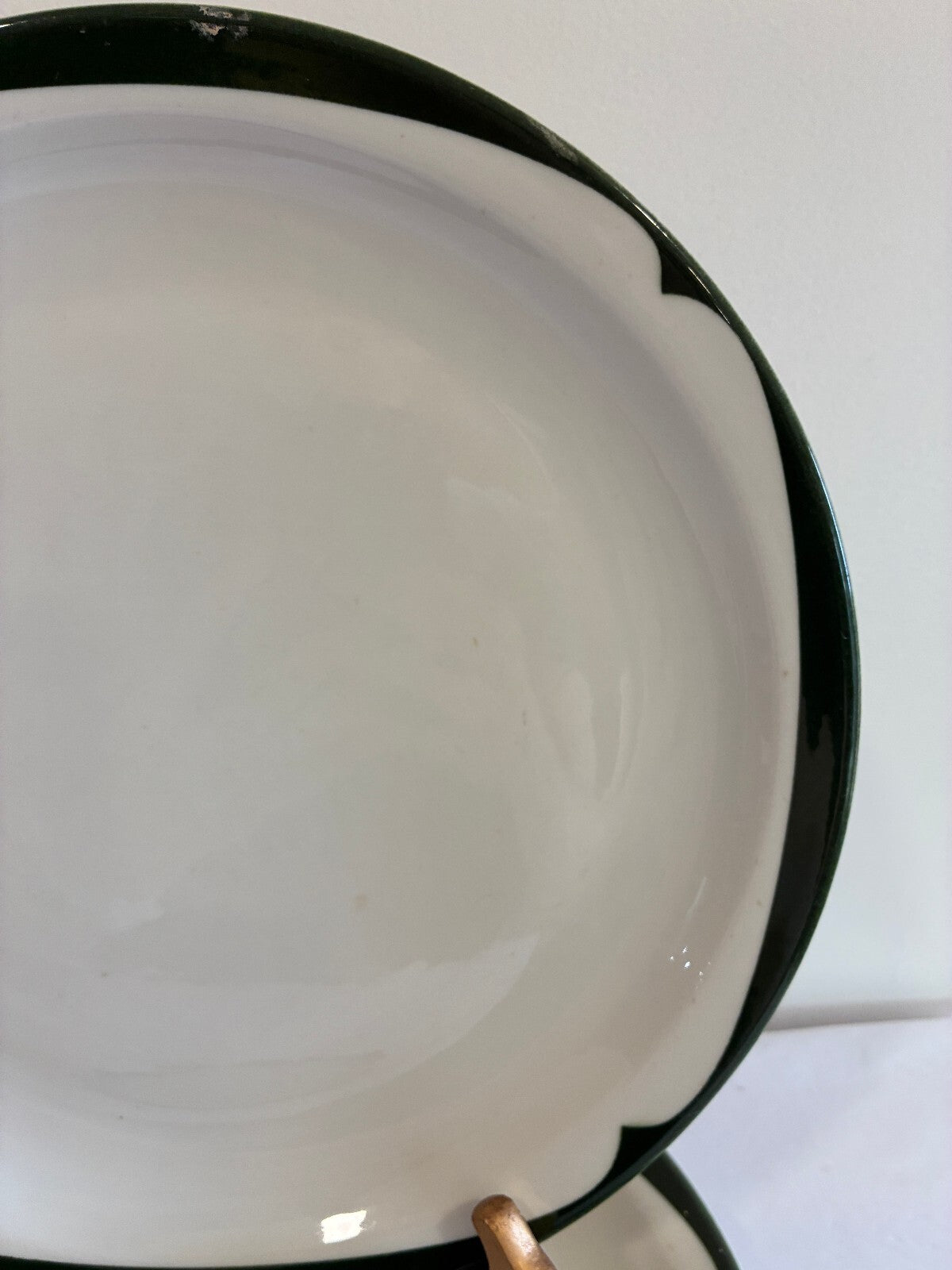 Vintage McNicol China Green Rim Plates Set of 3, Restaurant Ware Dinner Plates,