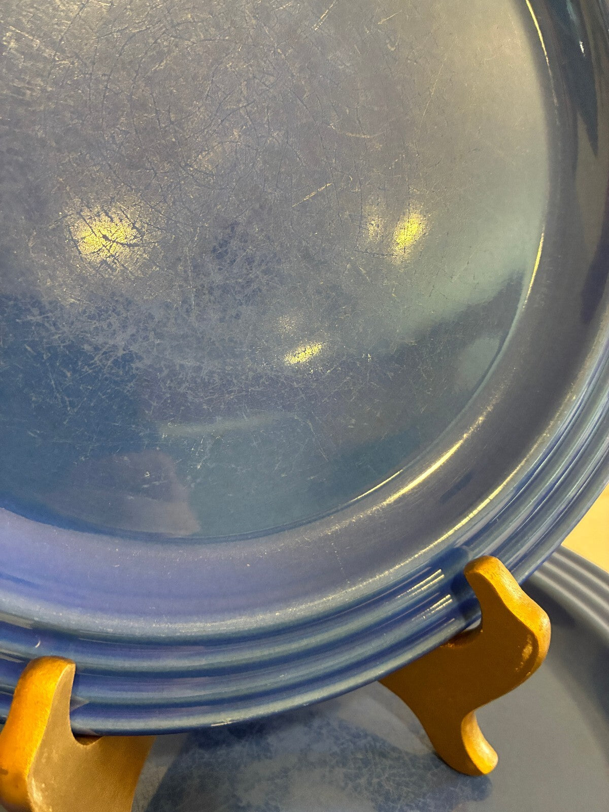 Vintage Emile Henry Cobalt Blue Dinner Plates Set of 8, French Ceramic Plates
