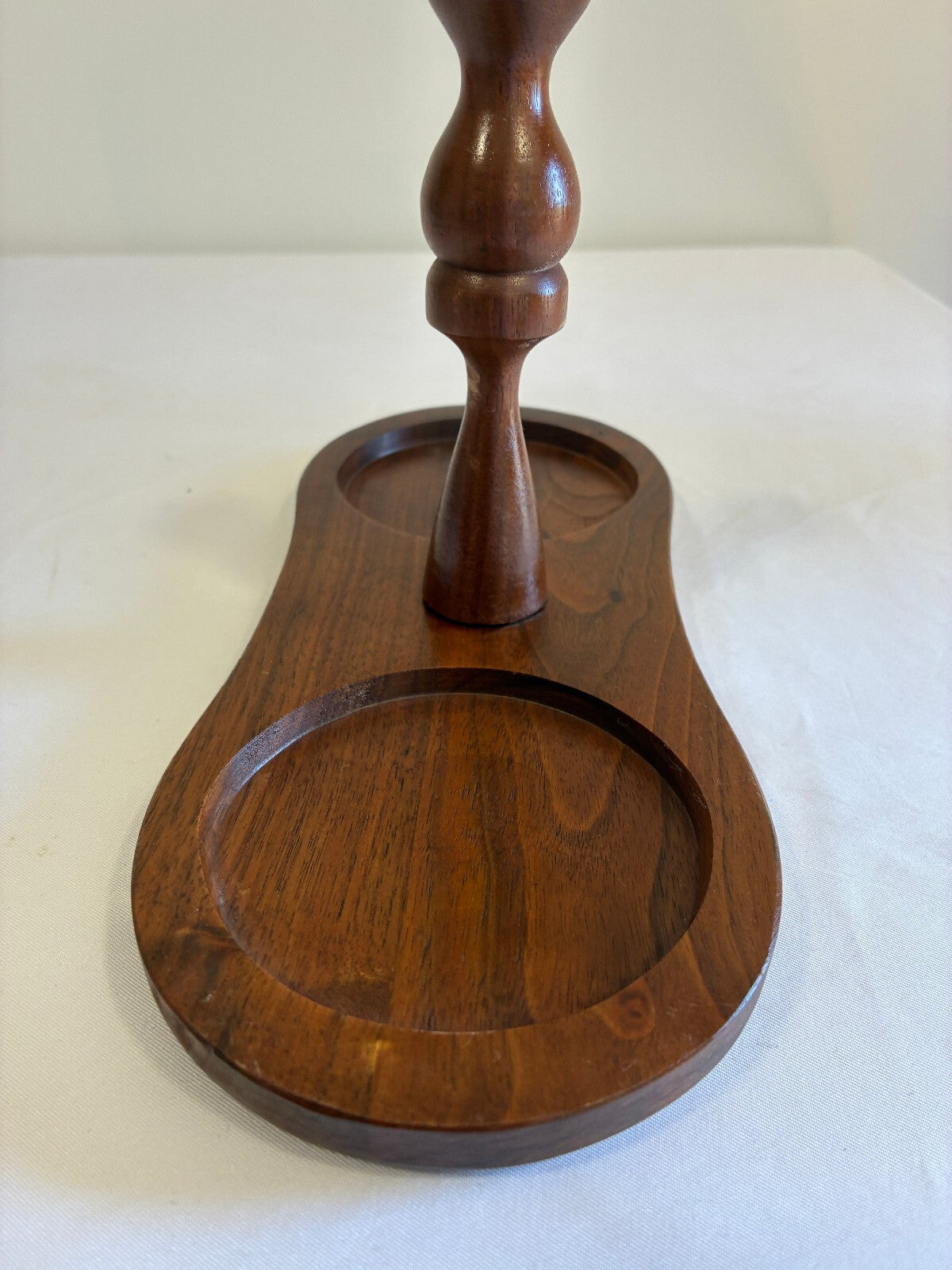 Vintage Ozark Walnutware Solid Walnut Condiment Caddy | Mid Century Wood Holder