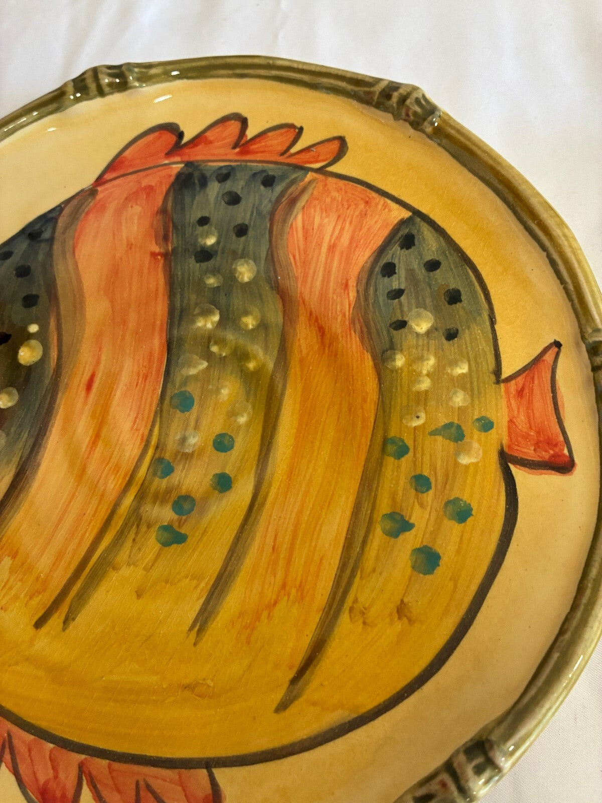 Vintage Italica Ars Italy Fish Plates Set Hand Painted Ceramic Tropical Fish
