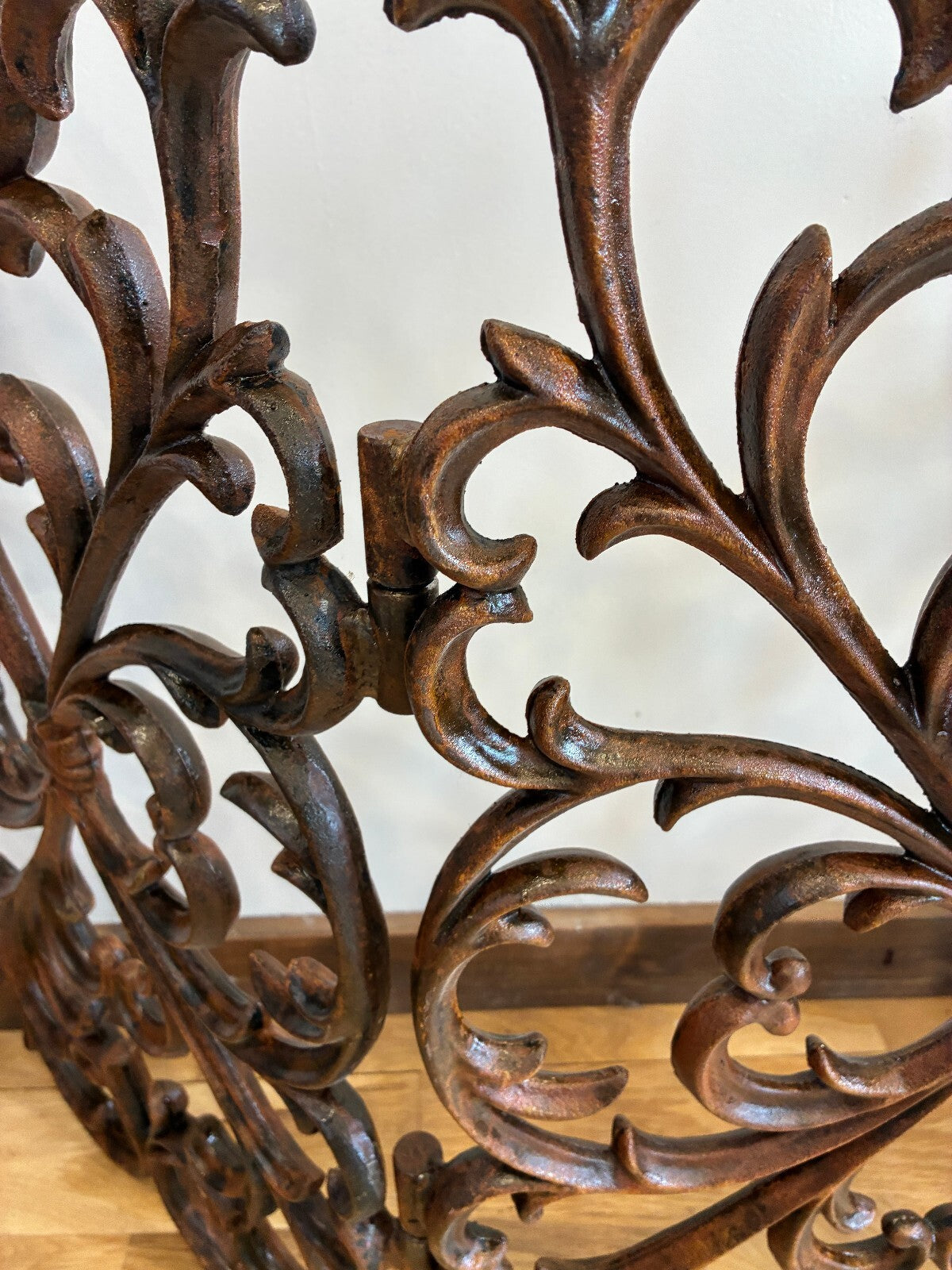 Vintage Large Cast Iron Fireplace Screen Ornate Scrollwork