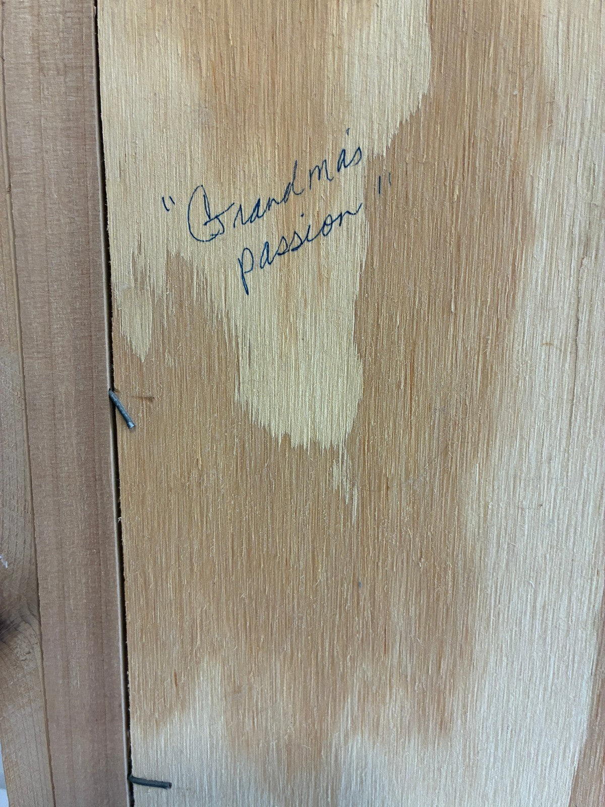 Signed Cleve Lewis Wood Marquetry Diorama "Grandma's Passion" 1994 | Handmade Folk Art