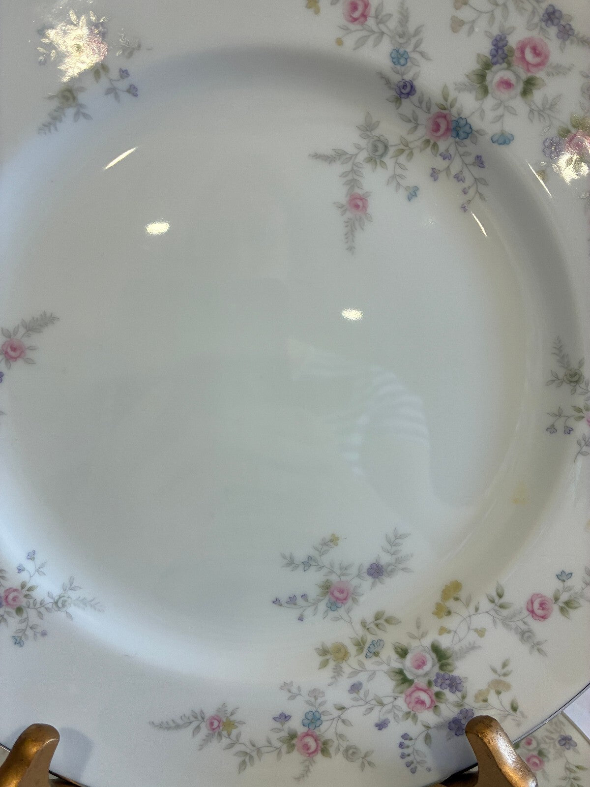 Vintage Wyndham Cambric Fine China Dinner Plates Set of 4 Platinum Rim, Japan