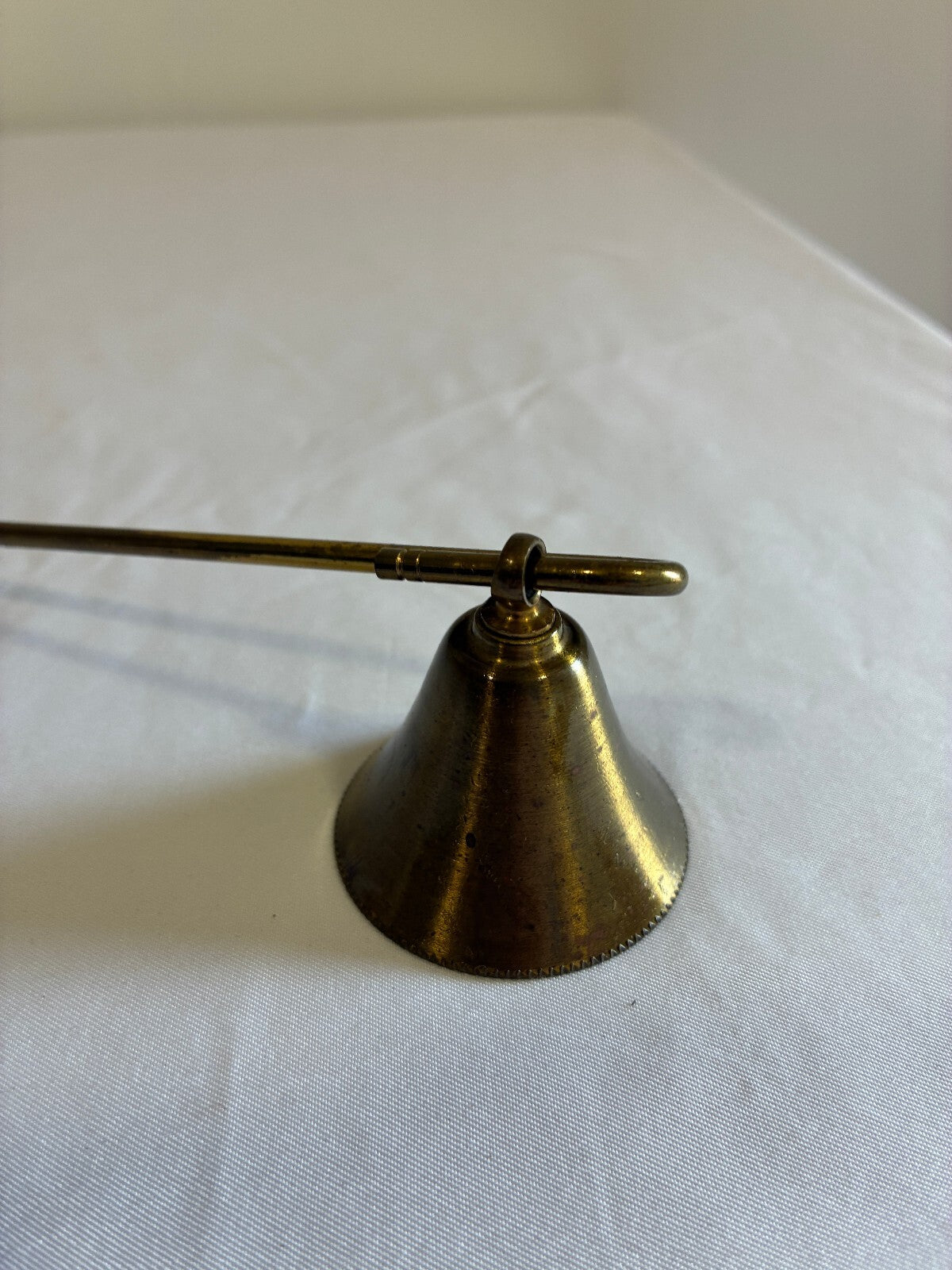 Vintage Brass Candle Snuffer | Bell Shaped Long Handle Extinguisher