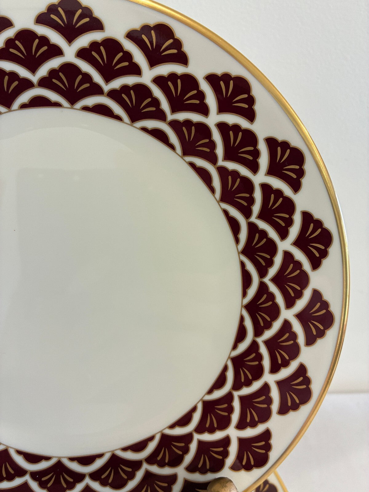 Vintage Pickard Ensemble Fine China Salad Plates, Set of 8, Burgundy & Gold
