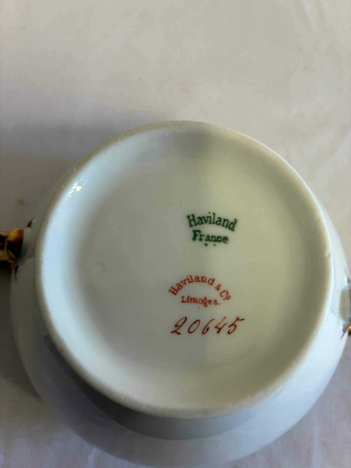 Antique Haviland & Co Limoges Covered Sugar Bowl | Gold Handle French Porcelain